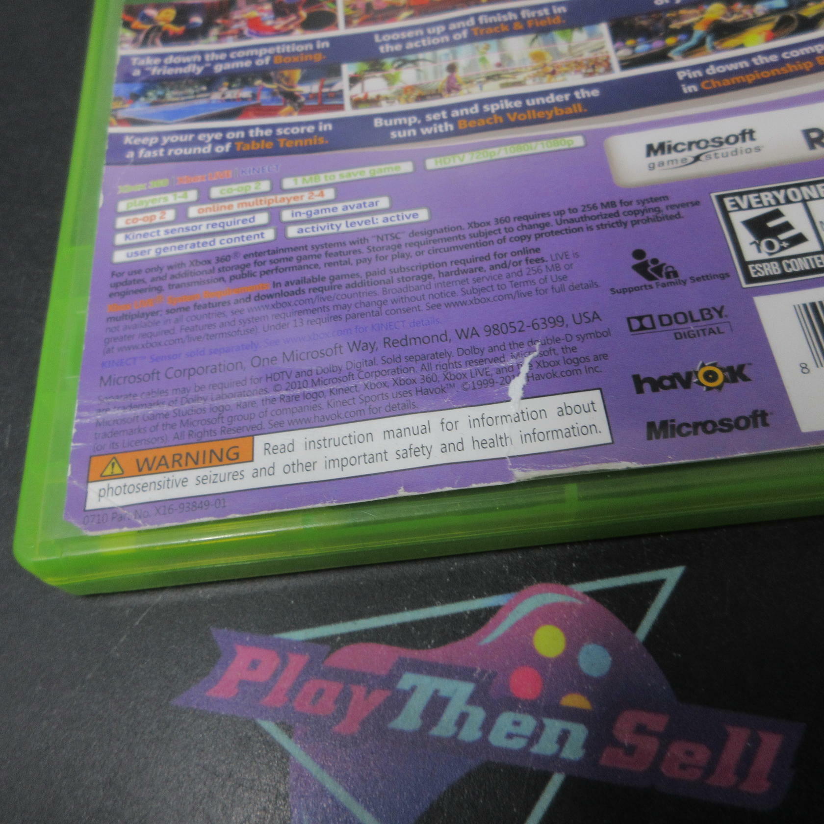 Kinect Sports Xbox 360 AD/MD/DD Complete CIB - Very Good