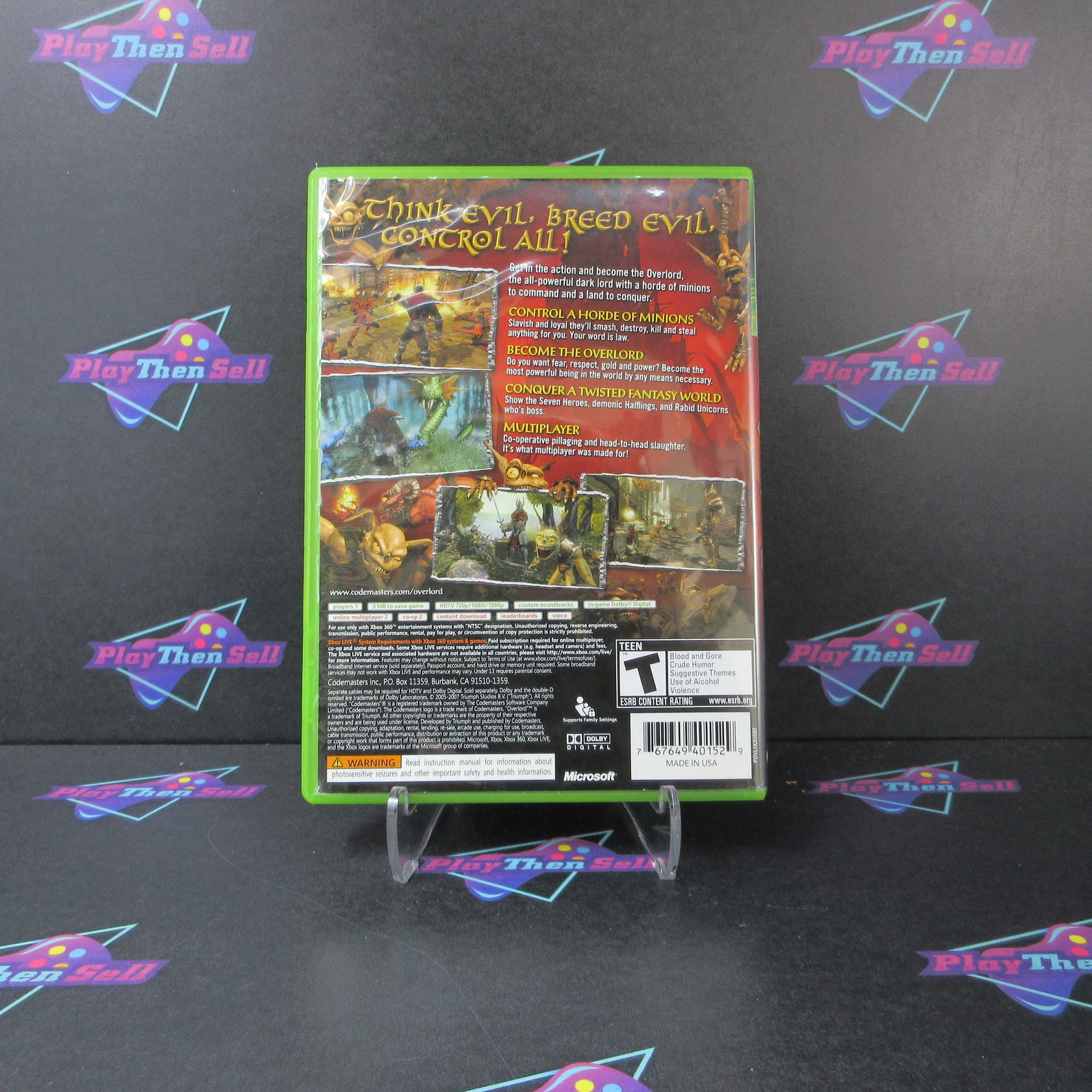 Overlord + Map Xbox 360 AD Complete CIB - Very Good