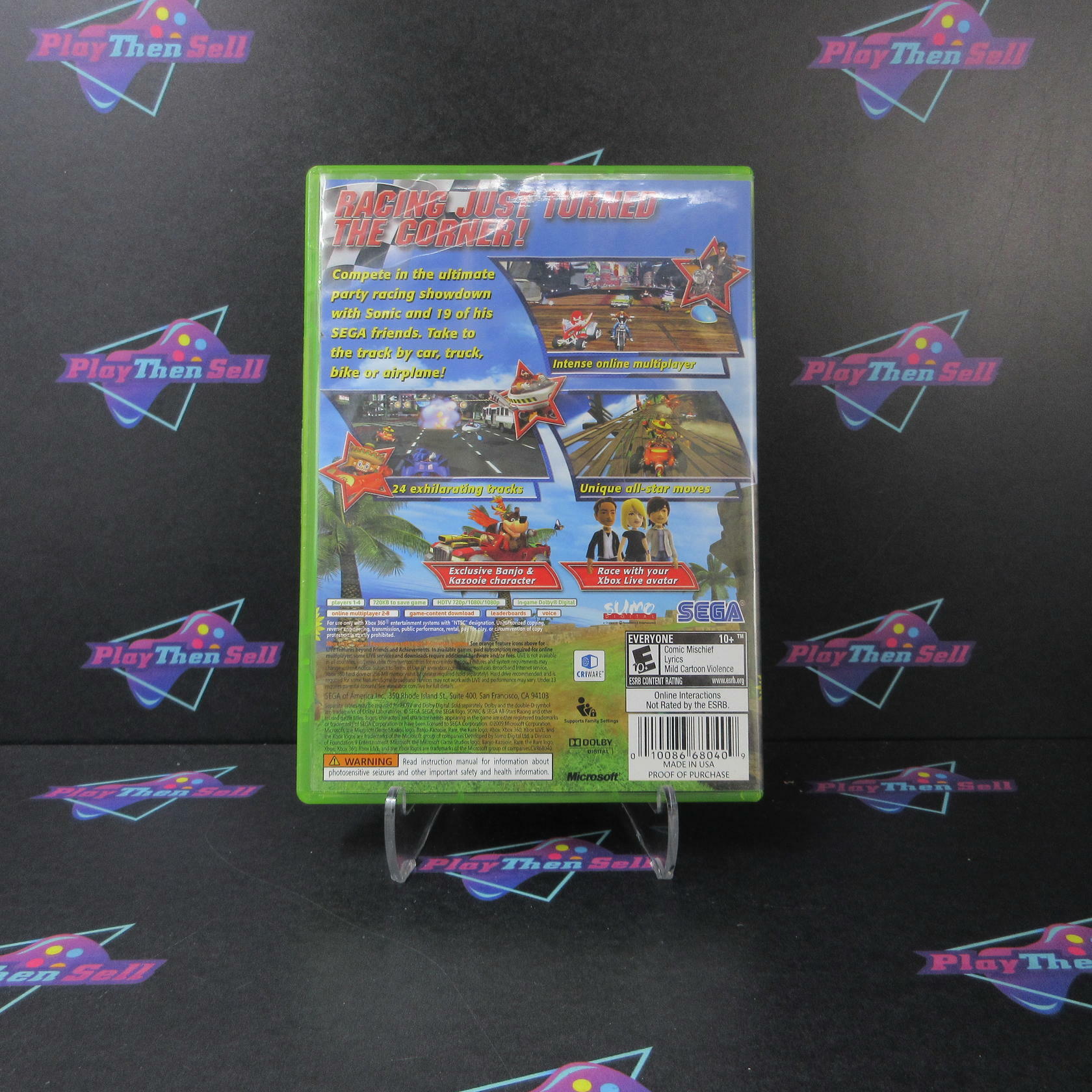 Sonic & Sega All-Stars Racing Xbox 360 AD/DD Complete CIB - Very Good