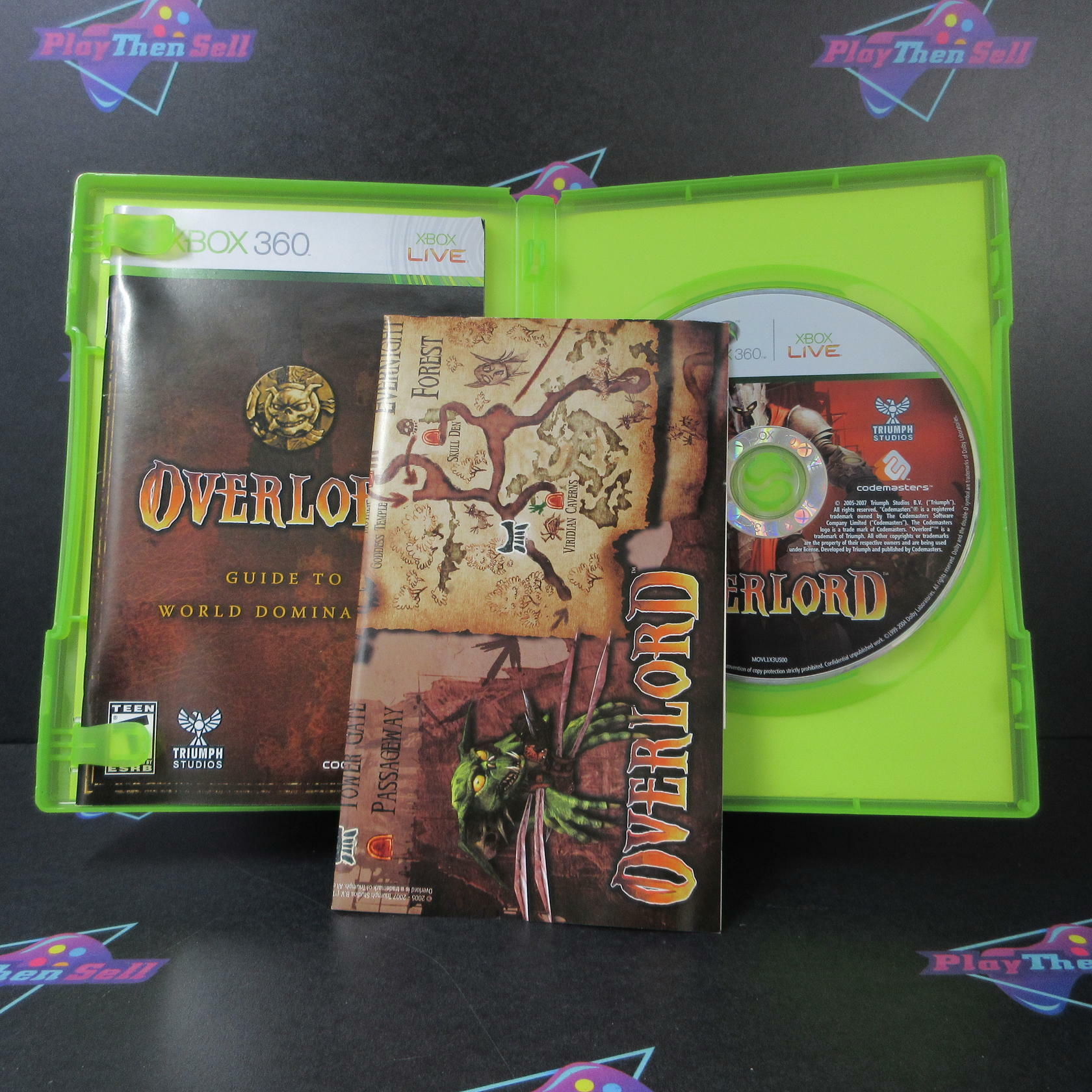 Overlord + Map Xbox 360 AD Complete CIB - Very Good