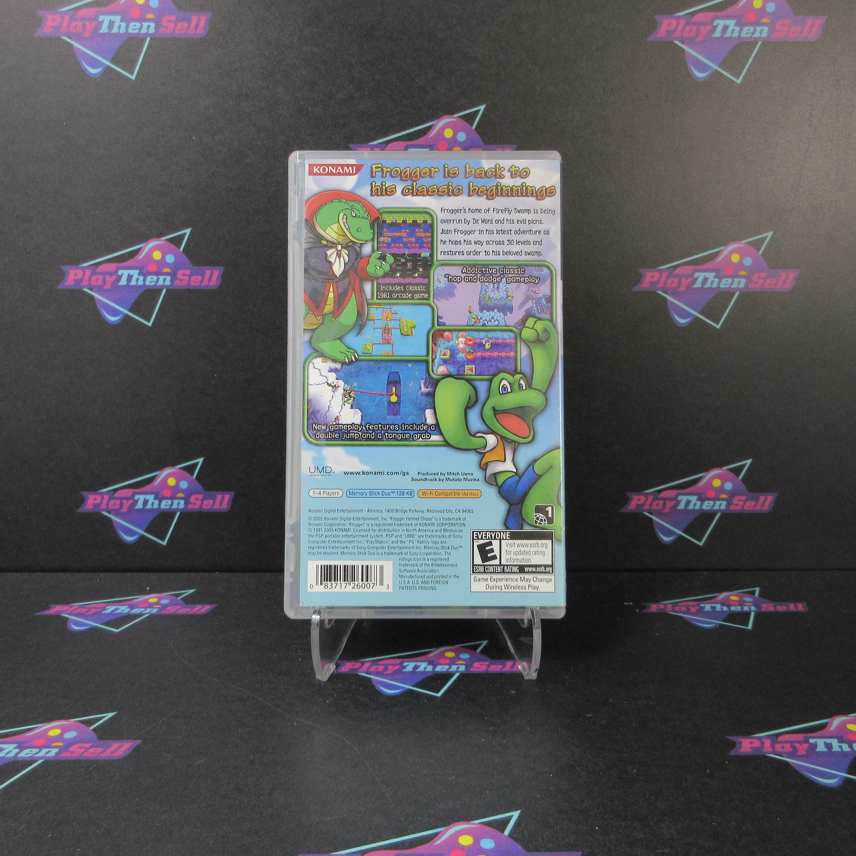 Frogger Helmet Chaos Clear UMD Sony PSP AD/MD Complete CIB - Very Good