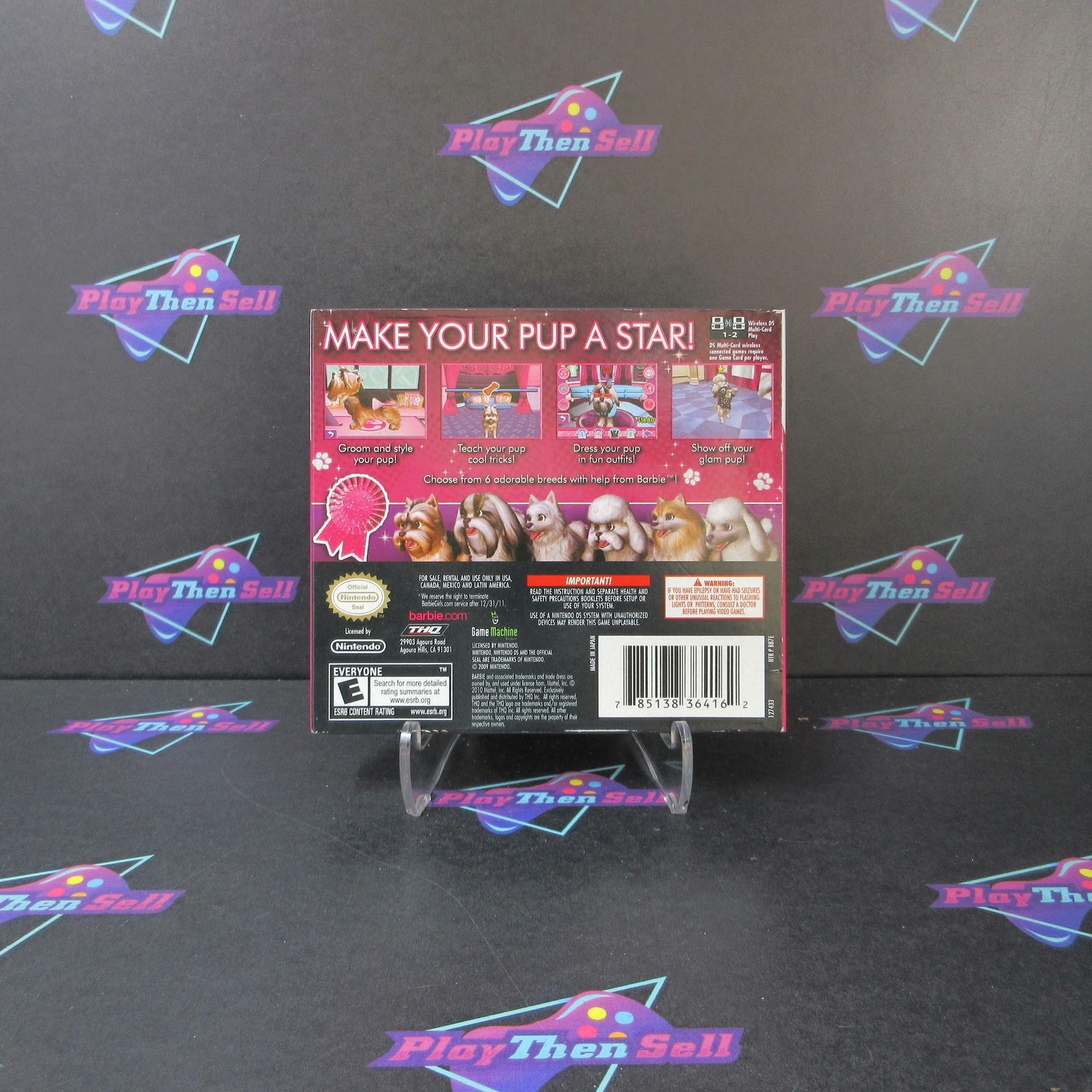 Barbie Groom And Glam Pup Nintendo DS + Sleeve - Like New