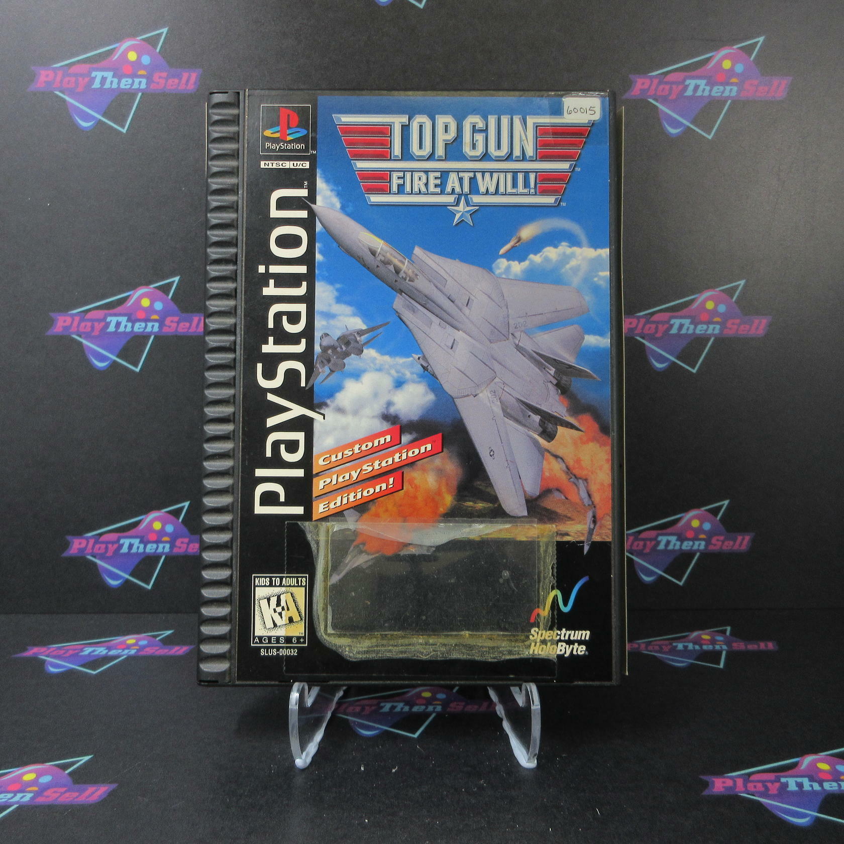Top Gun Fire At Will Long Box PS1 Playstation 1 AD/NM - Very Good