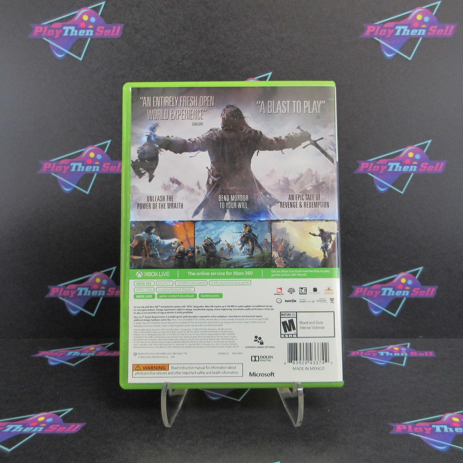 Middle Earth Shadow of Mordor Xbox 360 - Like New