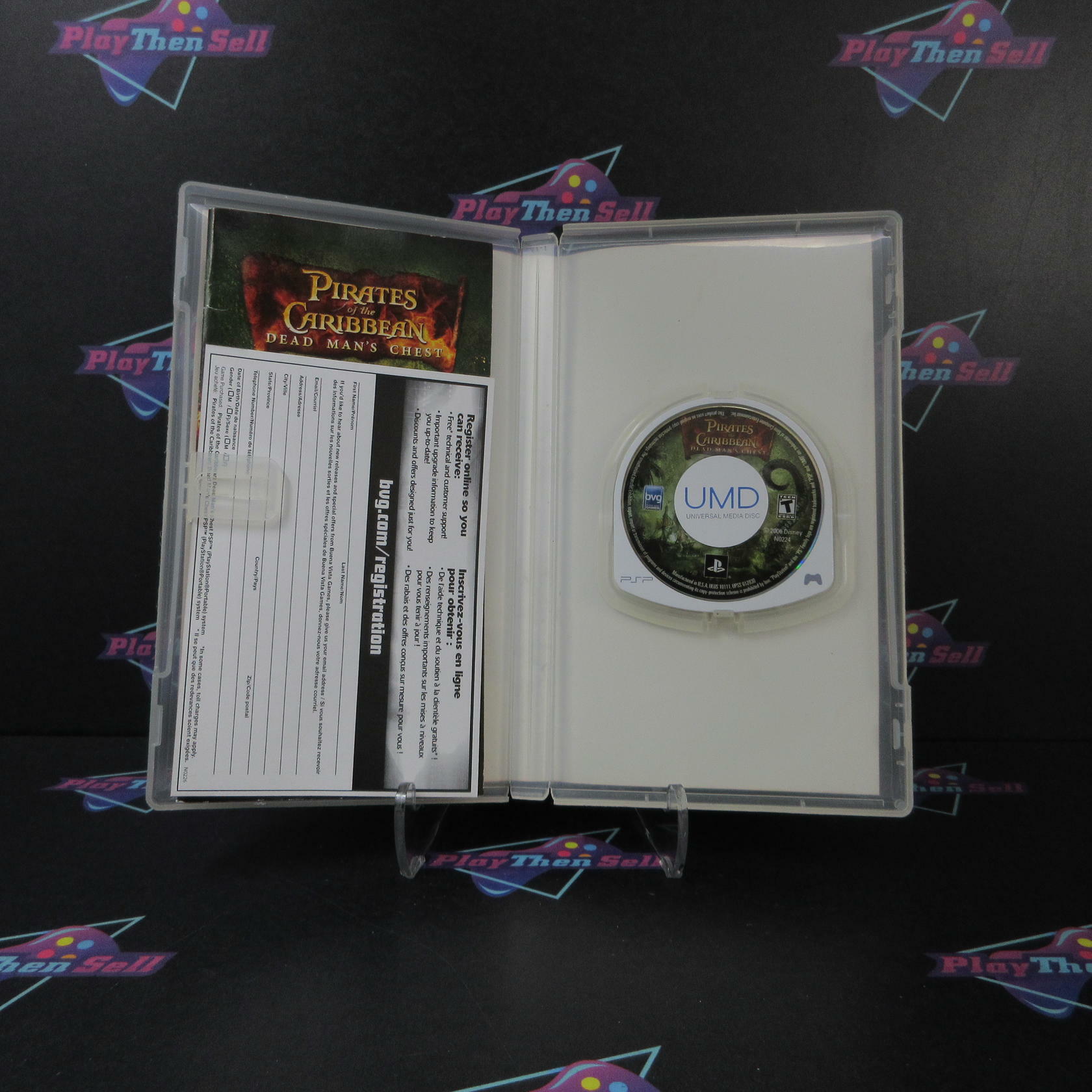 Pirates of the Caribbean Dead Man's Chest + Reg Card Sony PSP AD Complete CIB - Very Good