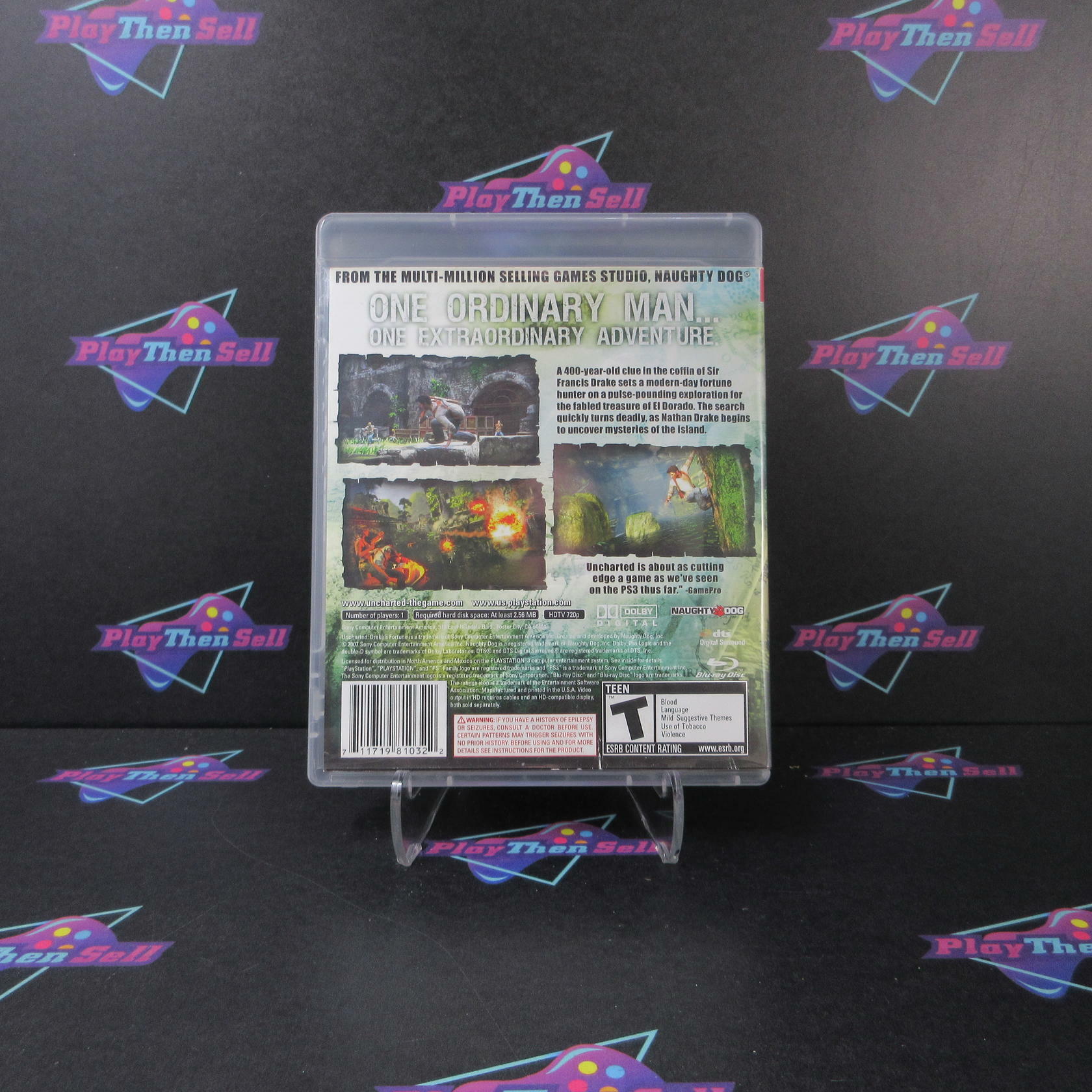 Uncharted Drake's Fortune + Reg Card PS3 PlayStation 3 AD/MD Complete CIB - Very Good