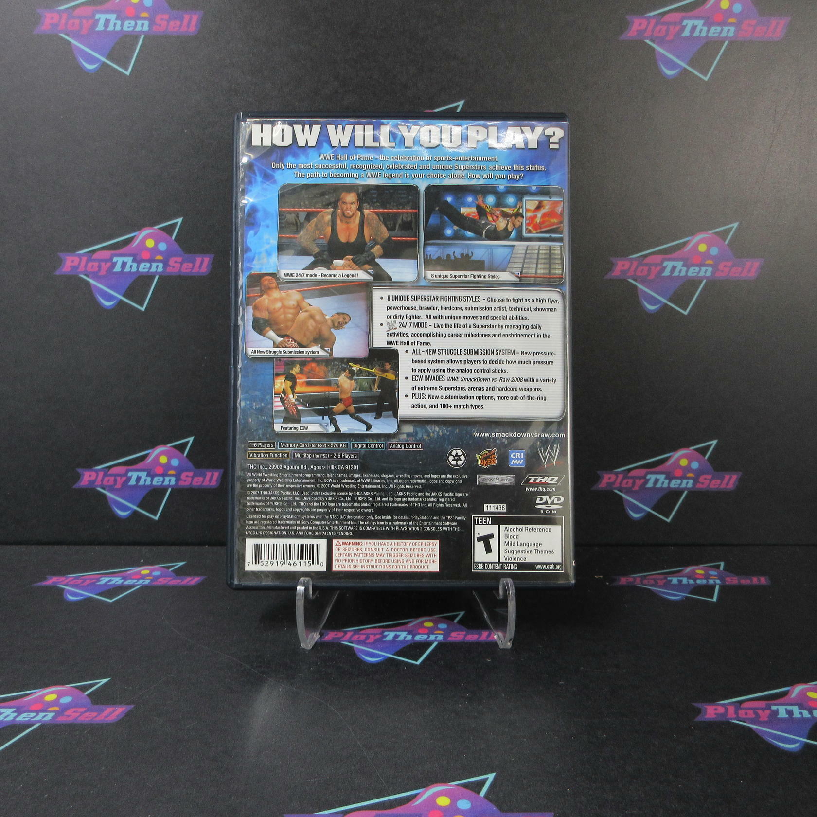 WWE SmackDown vs. Raw 2008 PS2 PlayStation 2 Complete - Very Good
