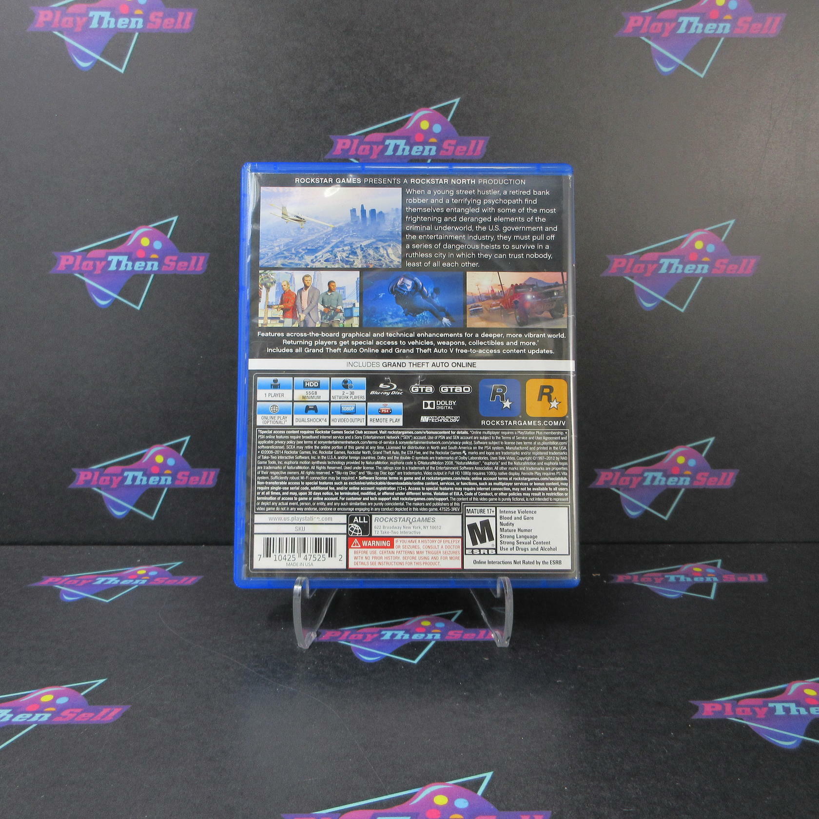 Grand Theft Auto V PlayStation 4 PS4 AD/DD Complete CIB - Very Good