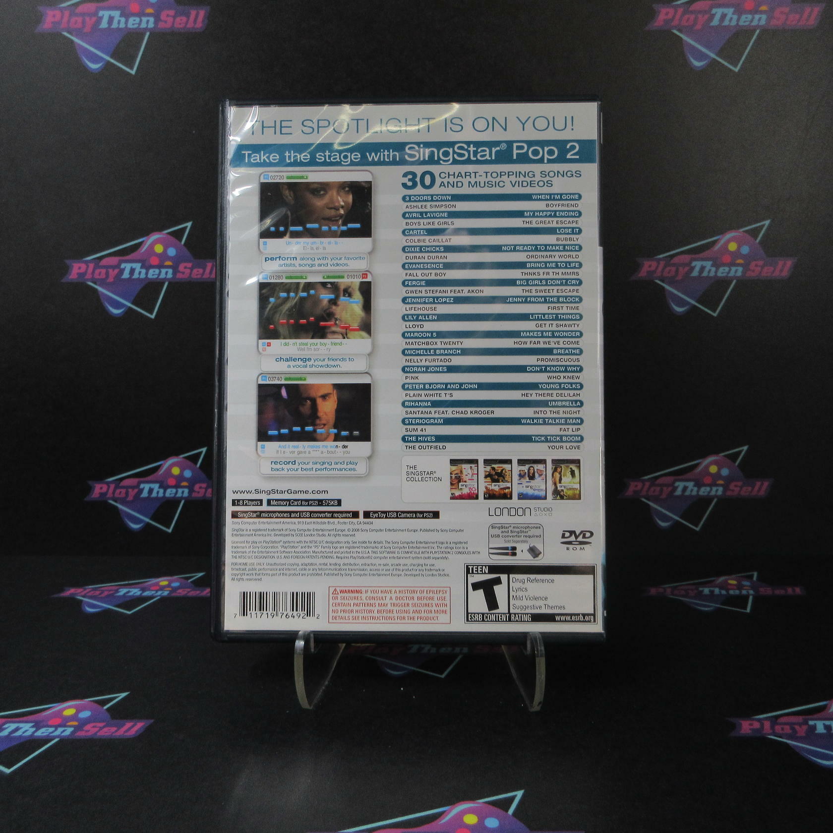 SingStar Pop Vol. 2 PS2 PlayStation 2 + Reg Card - Like New