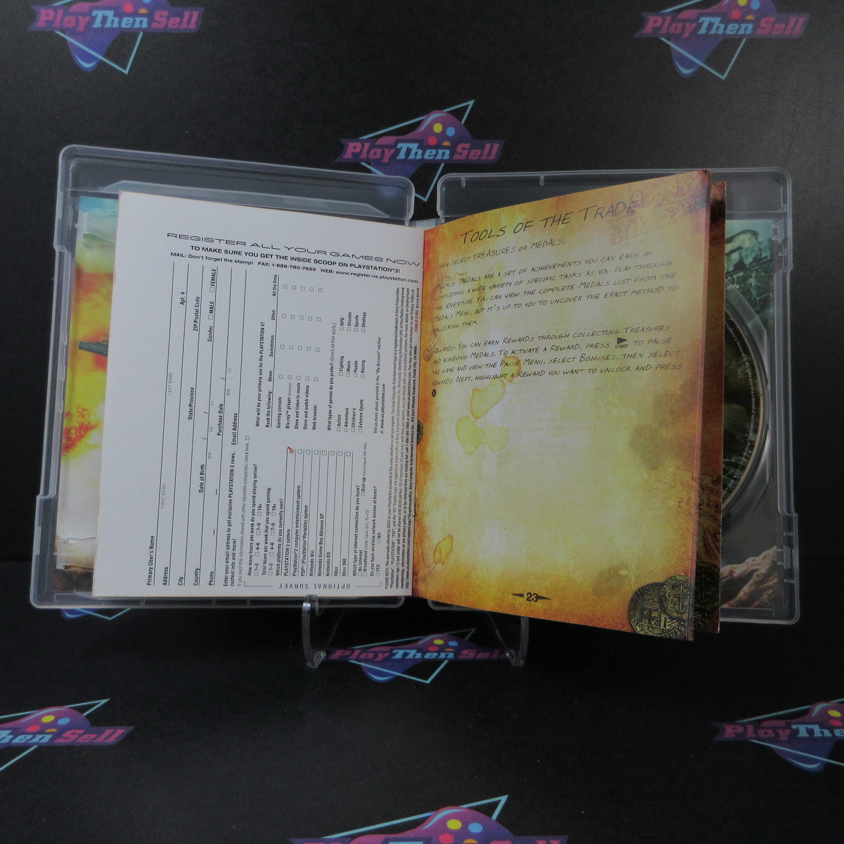 Uncharted Drake's Fortune + Reg Card PS3 PlayStation 3 AD/MD Complete CIB - Very Good