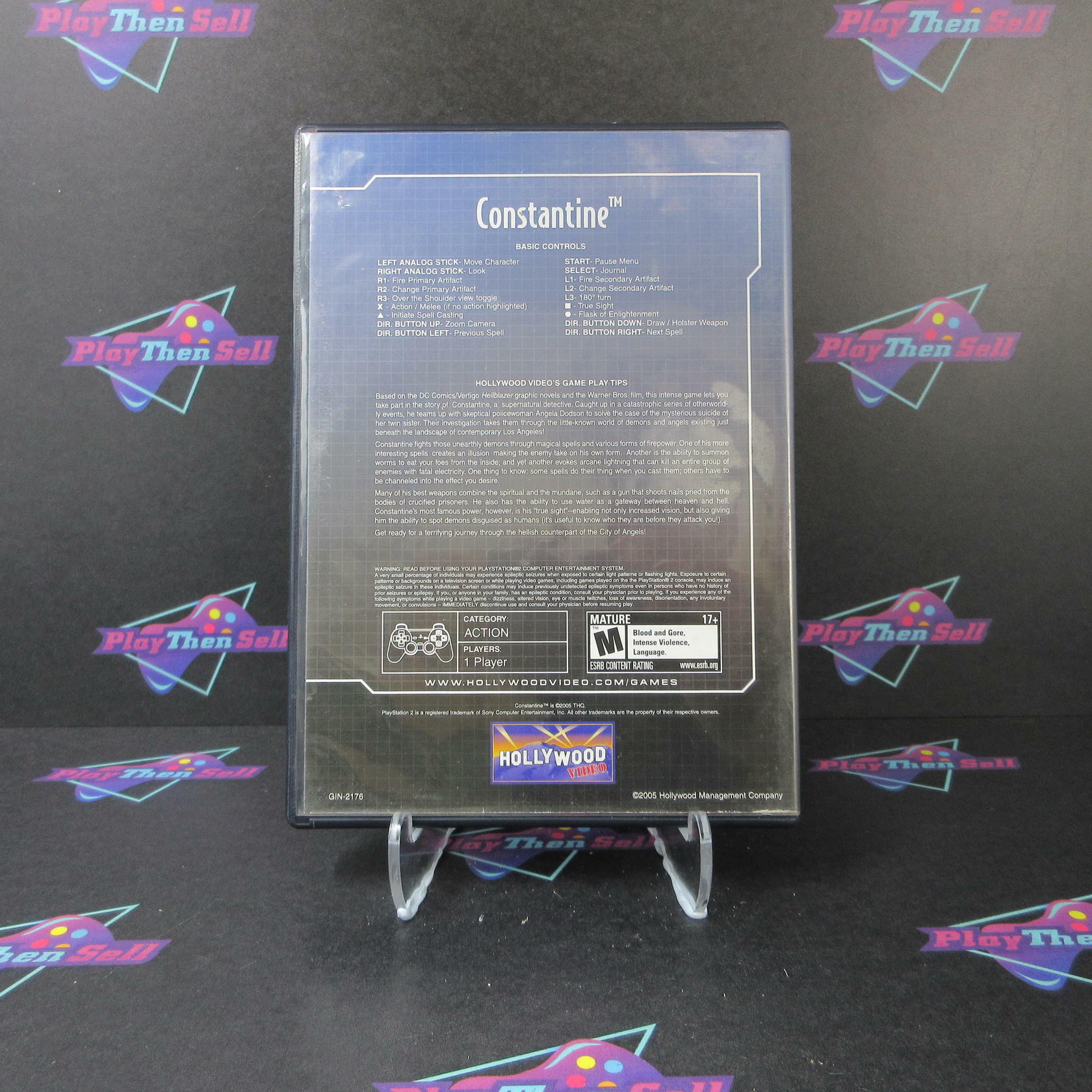 Constantine Rental Art PS2 PlayStation 2 AD/NM - Very Good