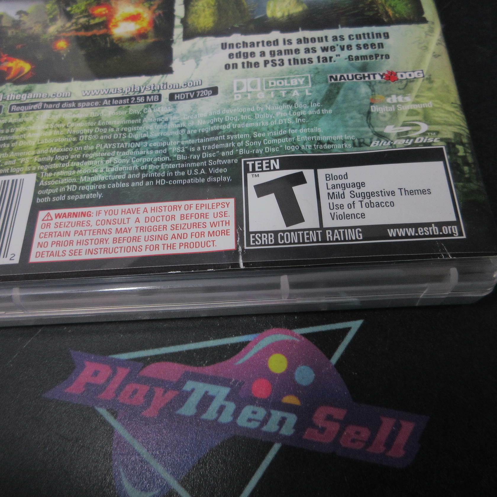 Uncharted Drake's Fortune + Reg Card PS3 PlayStation 3 AD/MD Complete CIB - Very Good