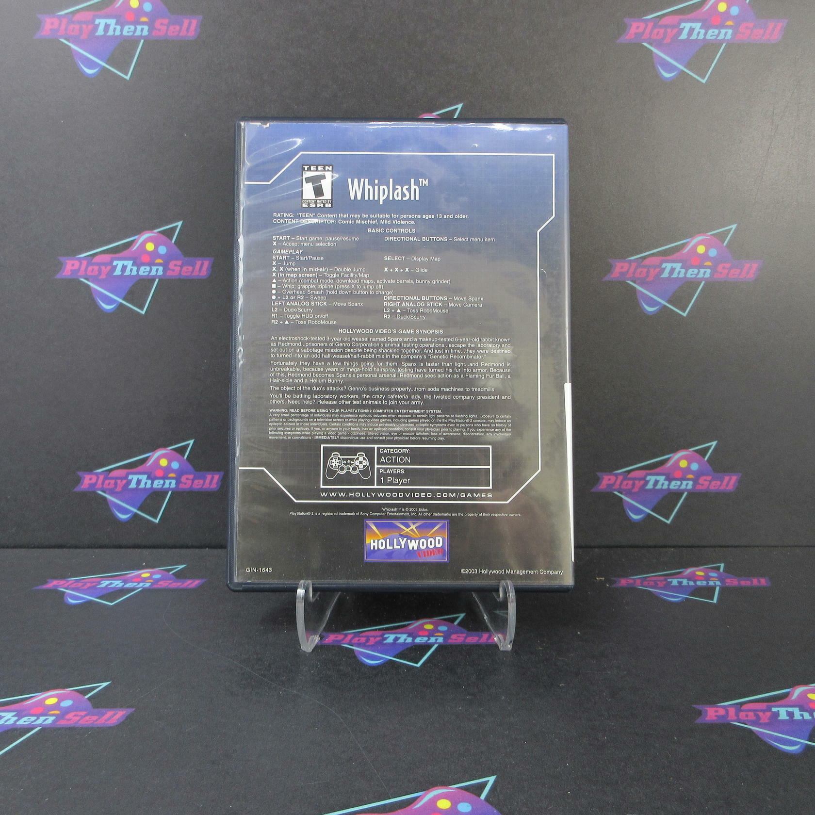 Whiplash Rental Art PS2 PlayStation 2 AD/DD/NM - Very Good