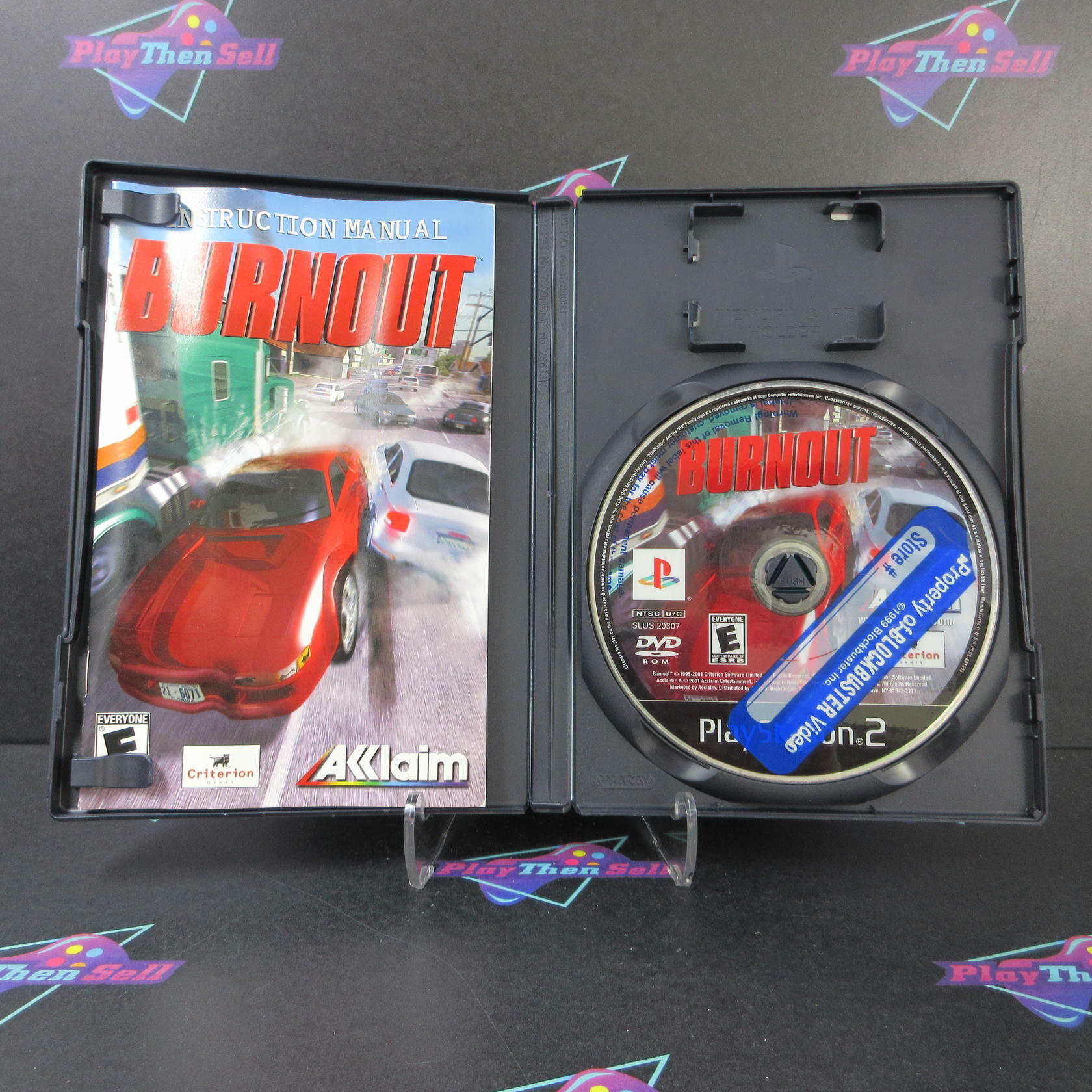 Burnout + Reg Card PS2 PlayStation 2 DD/MD Complete CIB - Very Good