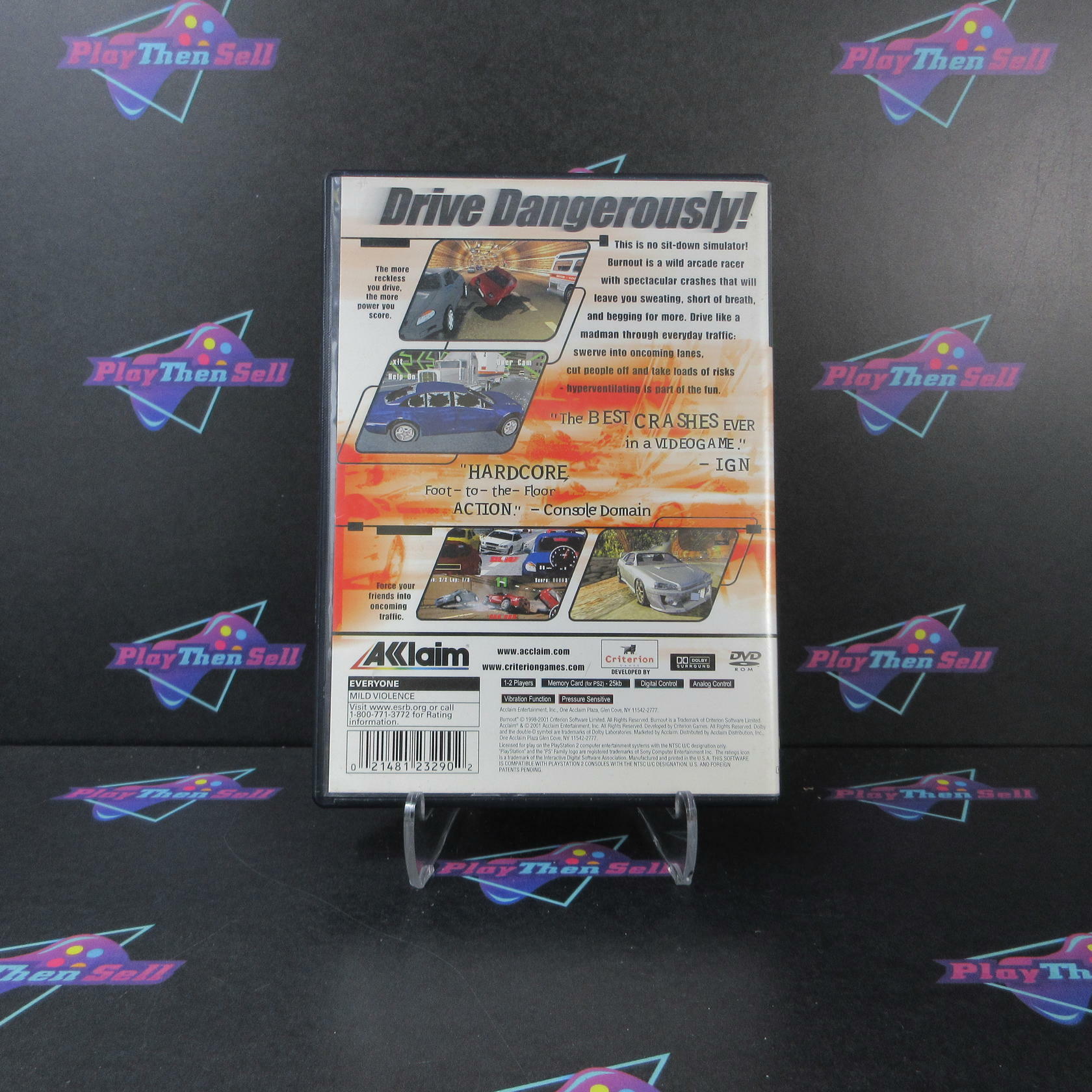 Burnout + Reg Card PS2 PlayStation 2 DD/MD Complete CIB - Very Good