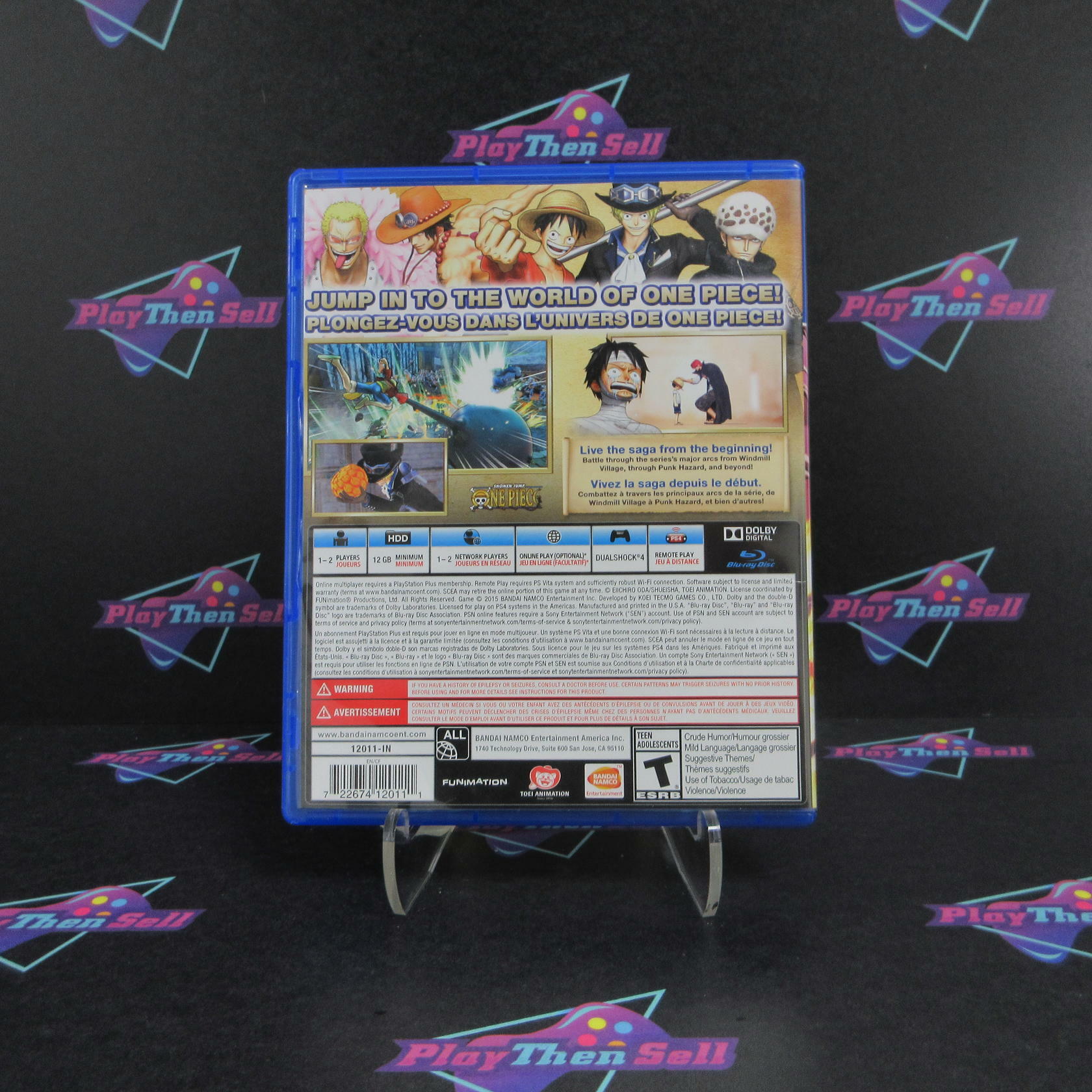 One Piece Pirate Warriors 3 PS4 PlayStation 4 - Like New