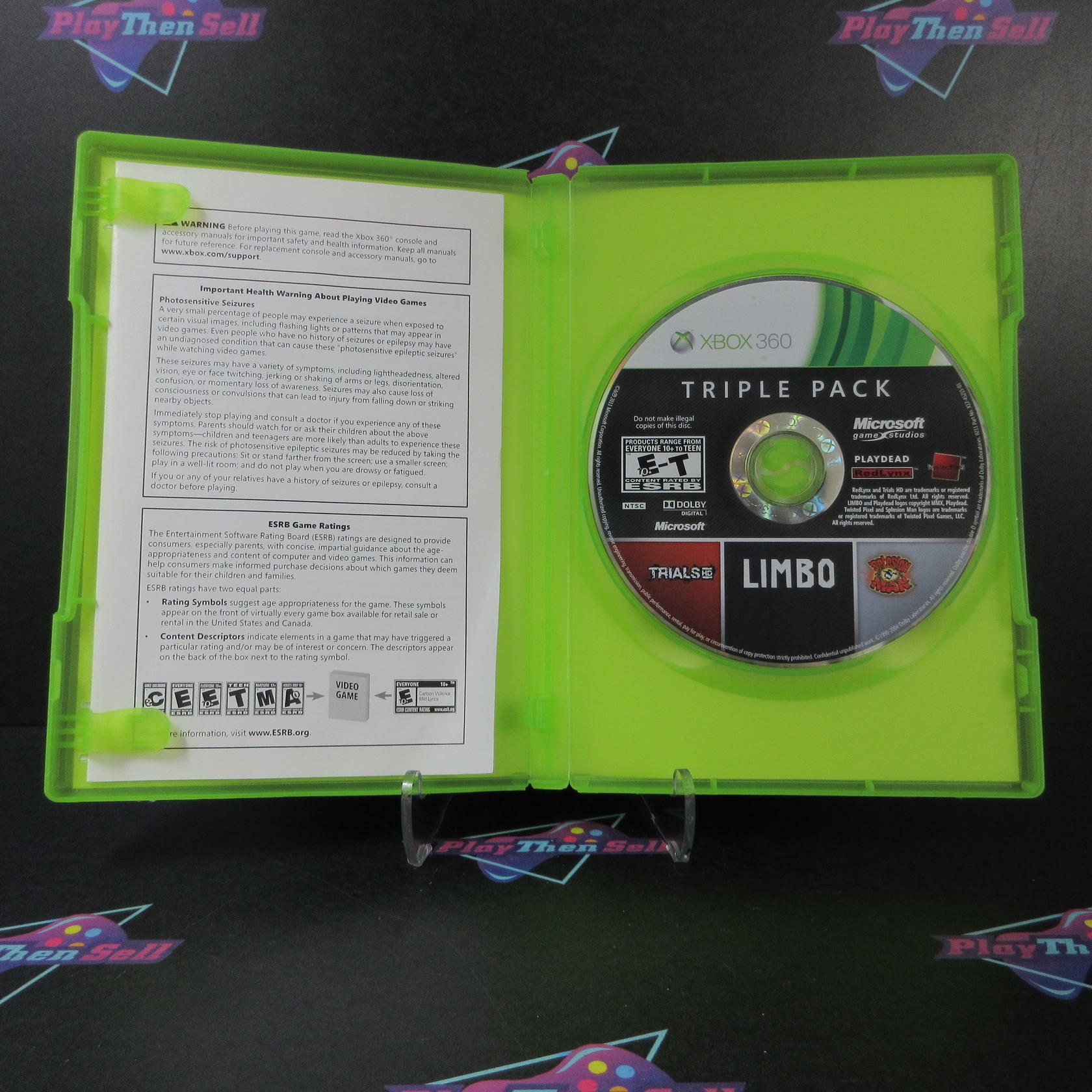 Triple Pack LIMBO / Trials HD / Splosion Man Xbox 360 AD Complete CIB - Very Good