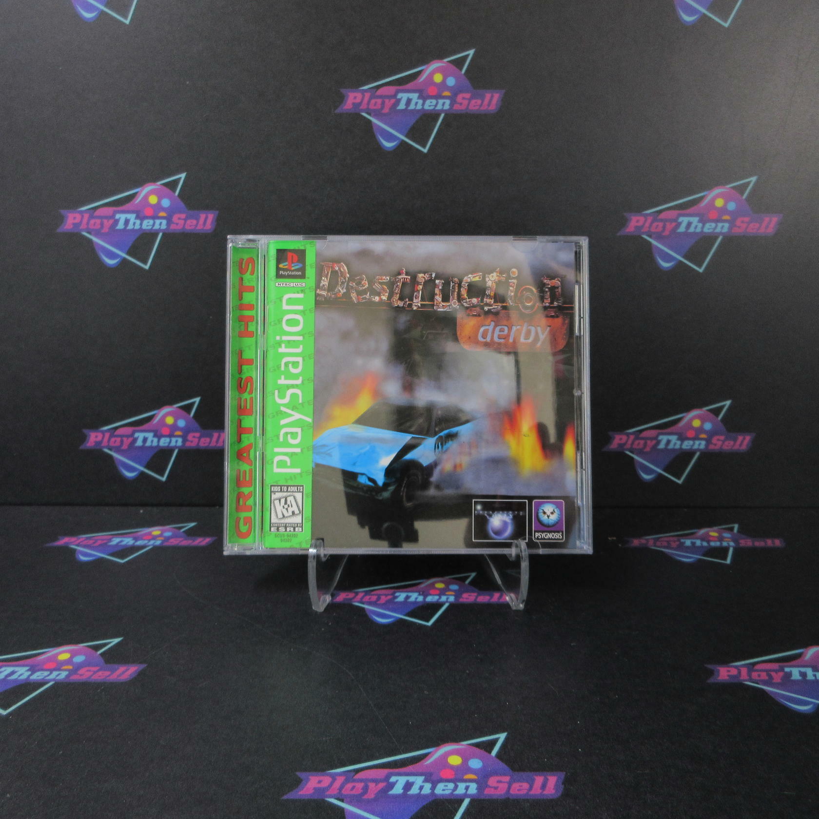 Destruction Derby PS1 PlayStation 1 Greatest Hits + Reg Card - Like New