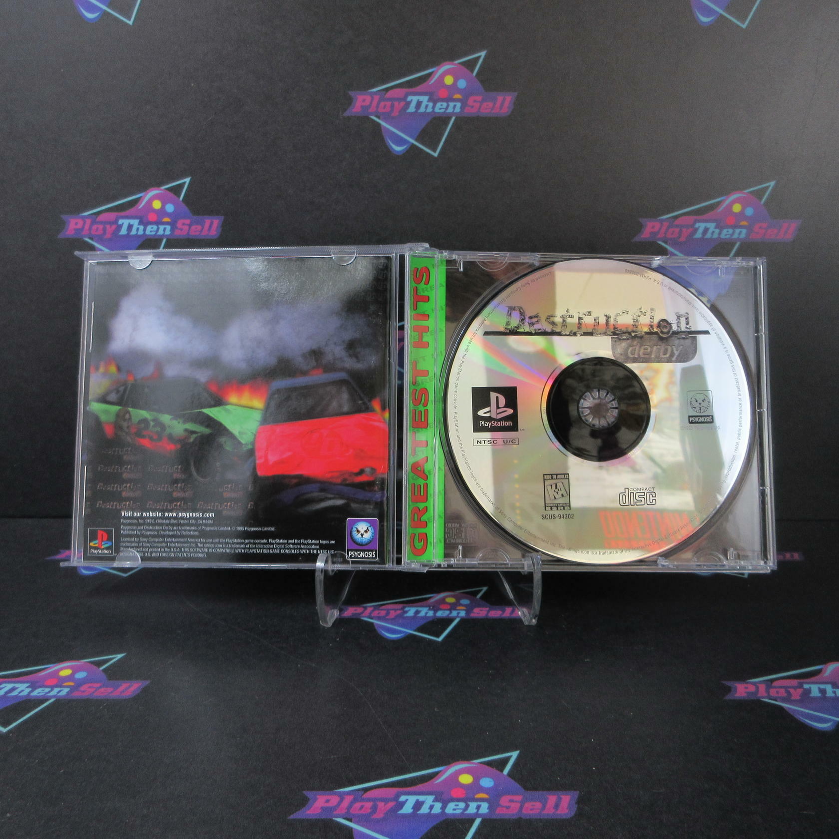 Destruction Derby PS1 PlayStation 1 Greatest Hits + Reg Card - Like New