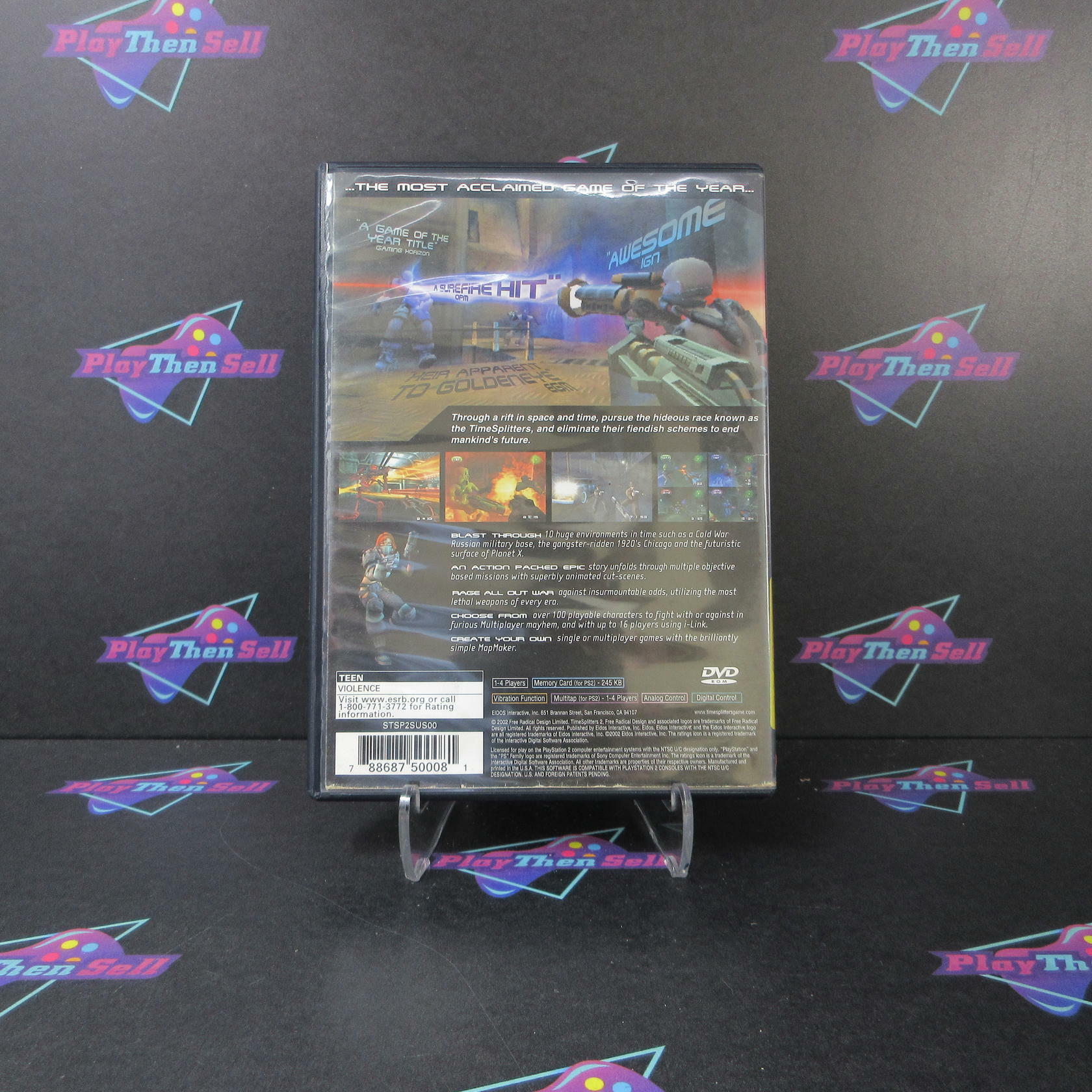 Time Splitters 2 + Reg Card PS2 PlayStation 2 AD Complete CIB - Very Good