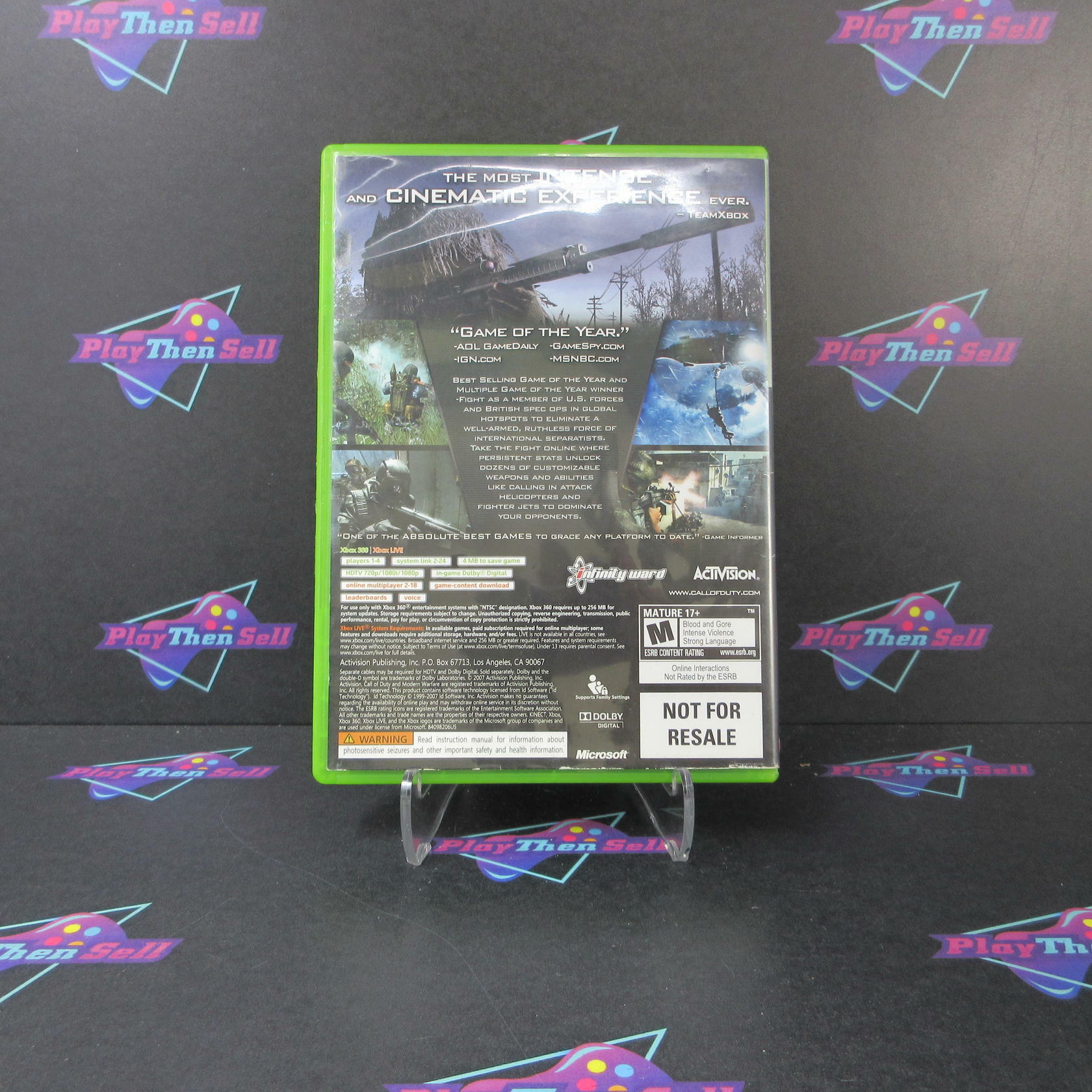 Call of Duty 4 Modern Warfare PH Xbox 360 AD Complete CIB - Very Good