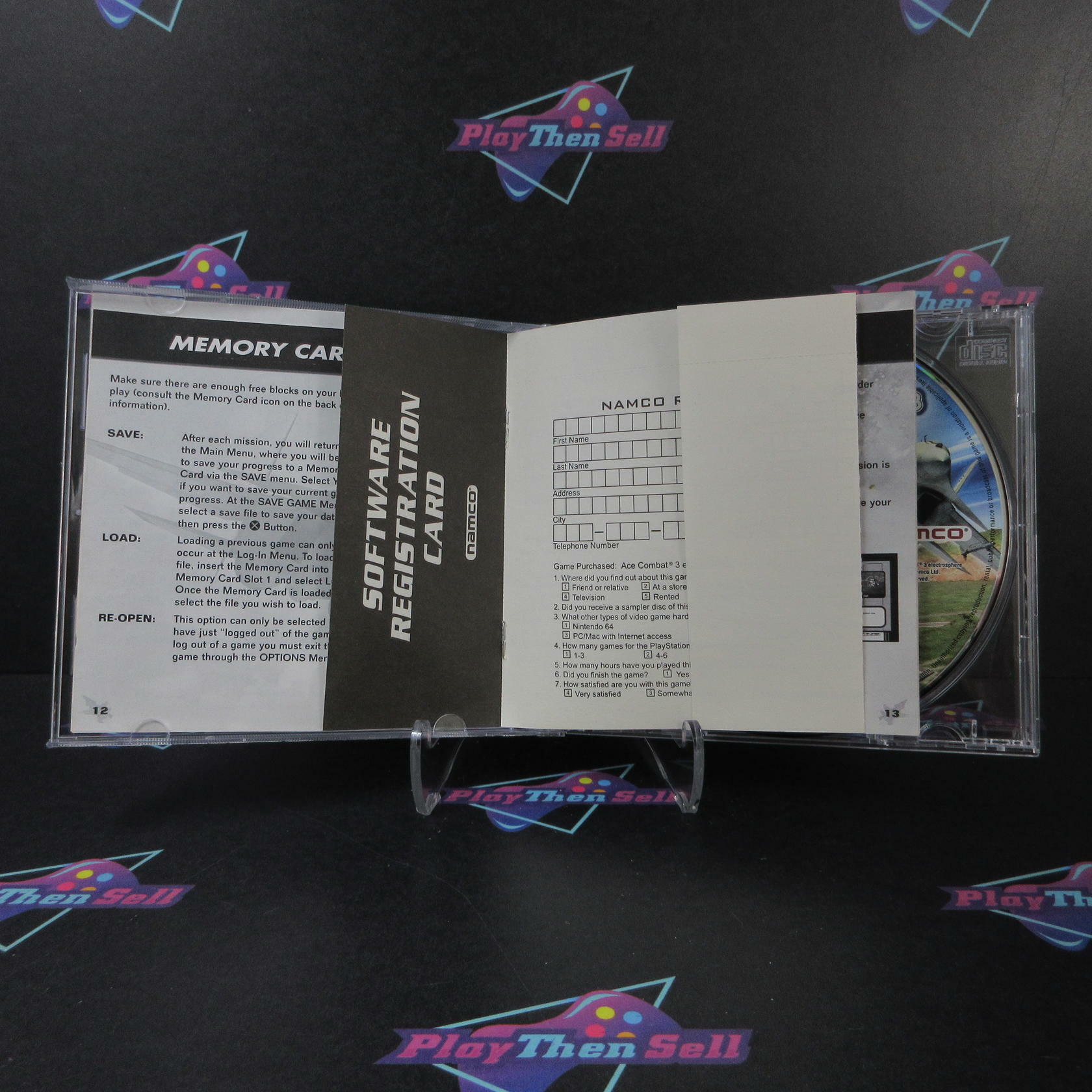 Ace Combat 3 Electrosphere + Reg Card PS1 PlayStation 1 No Art - Very Good