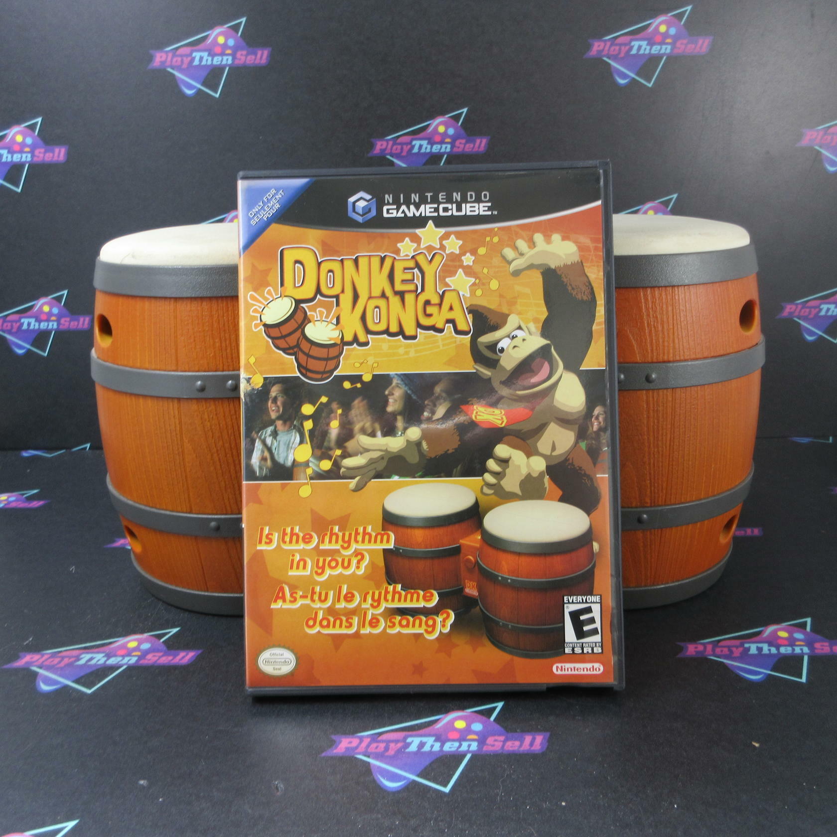 Donkey Konga + DK Bongos Nintendo Gamecube AD Complete CIB - Very Good