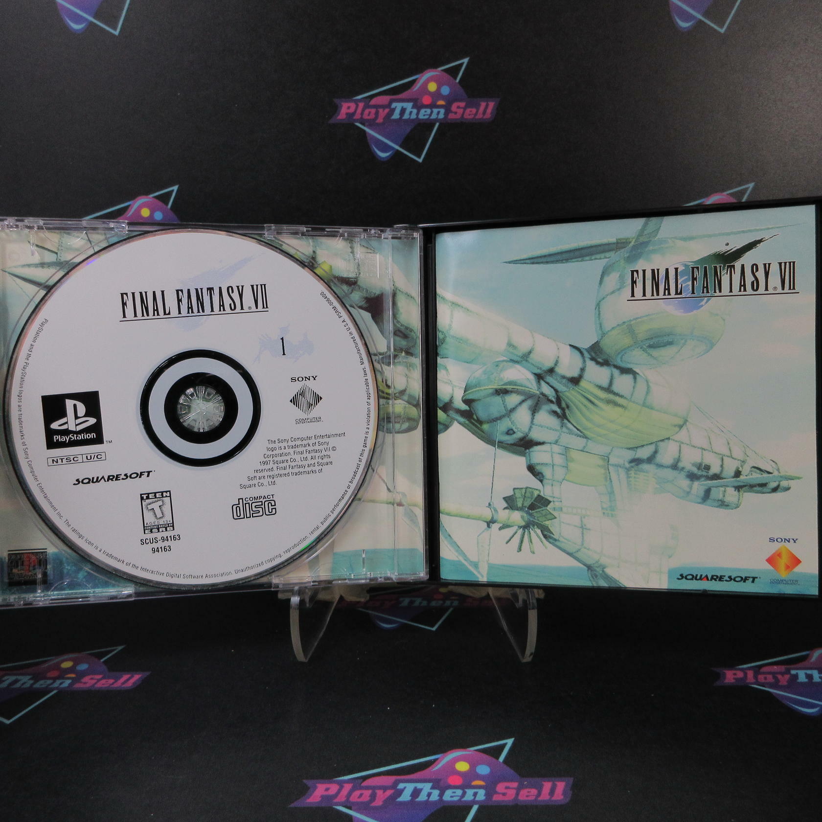 Final Fantasy VII 7 PS1 PlayStation 1 Black Label Misprint - Like New