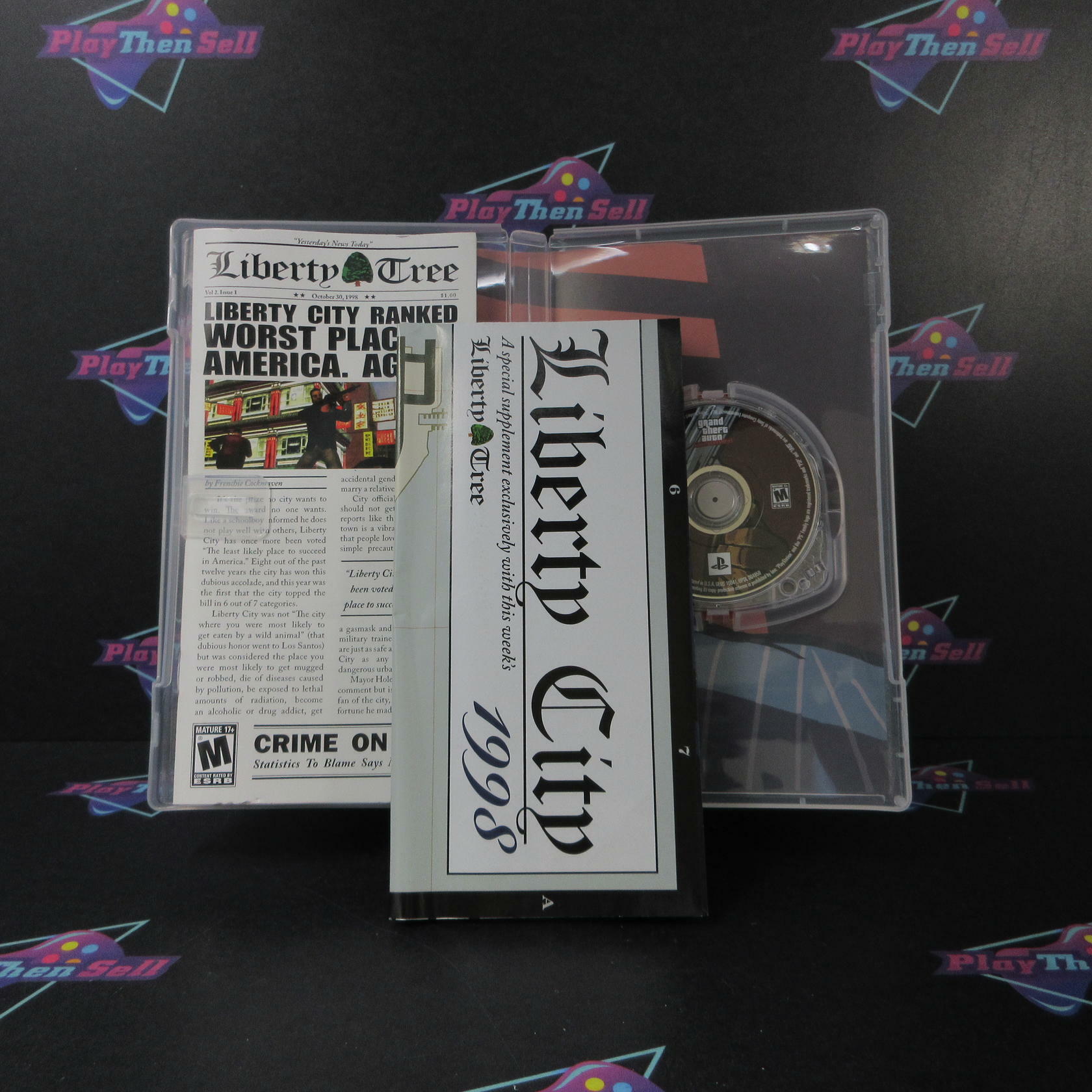 Grand Theft Auto Liberty City Stories Clear UMD Sony PSP + Map - Like New