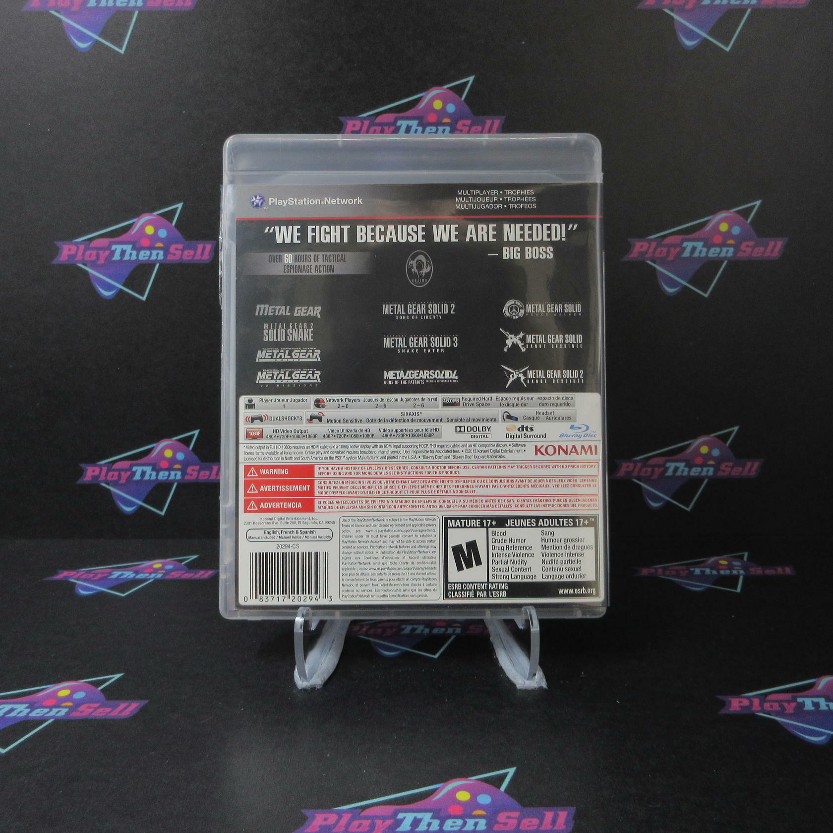 Metal Gear Solid The Legacy Collection PS3 PlayStation 3 - Like New