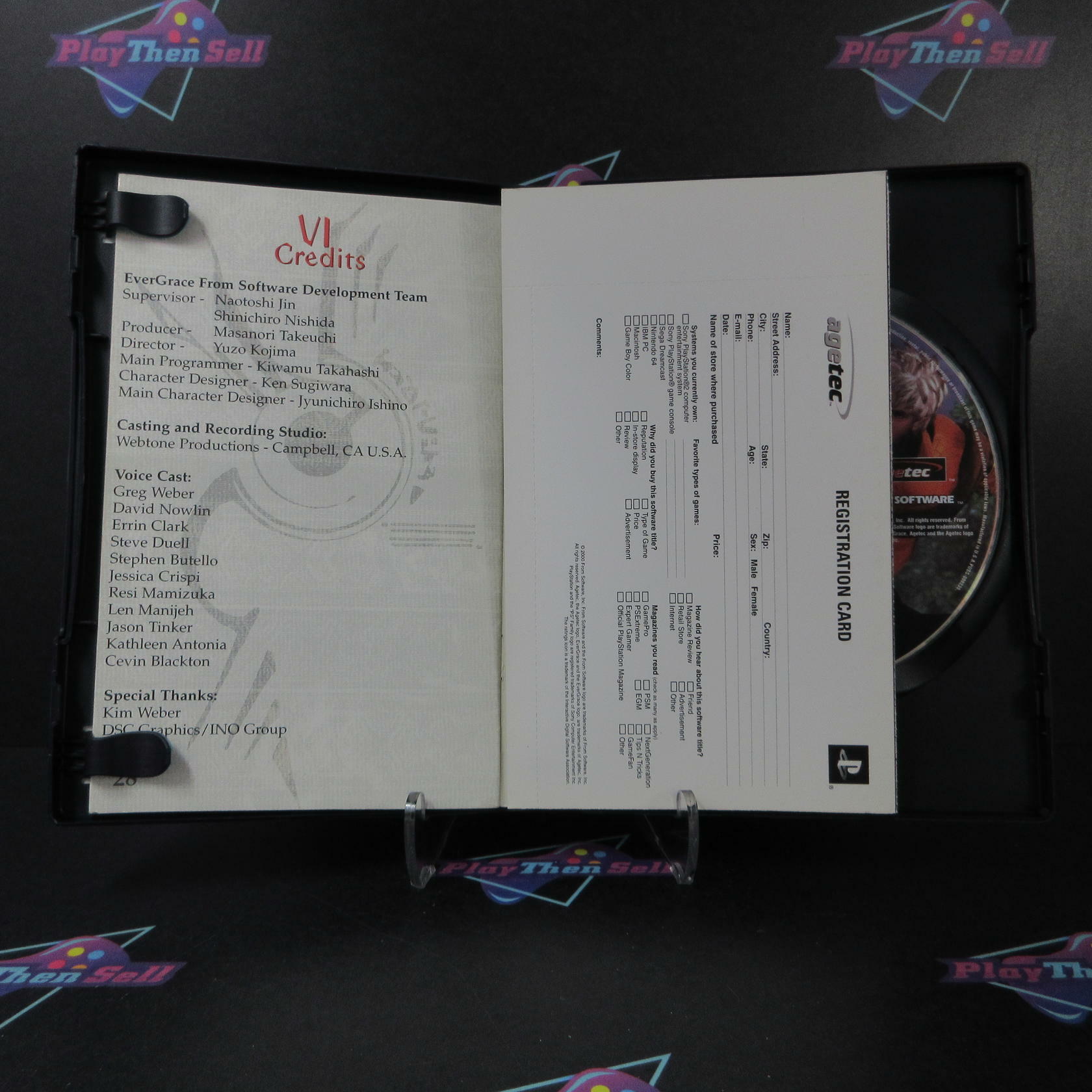 Evergrace PS2 PlayStation 2 + Reg Card - Like New