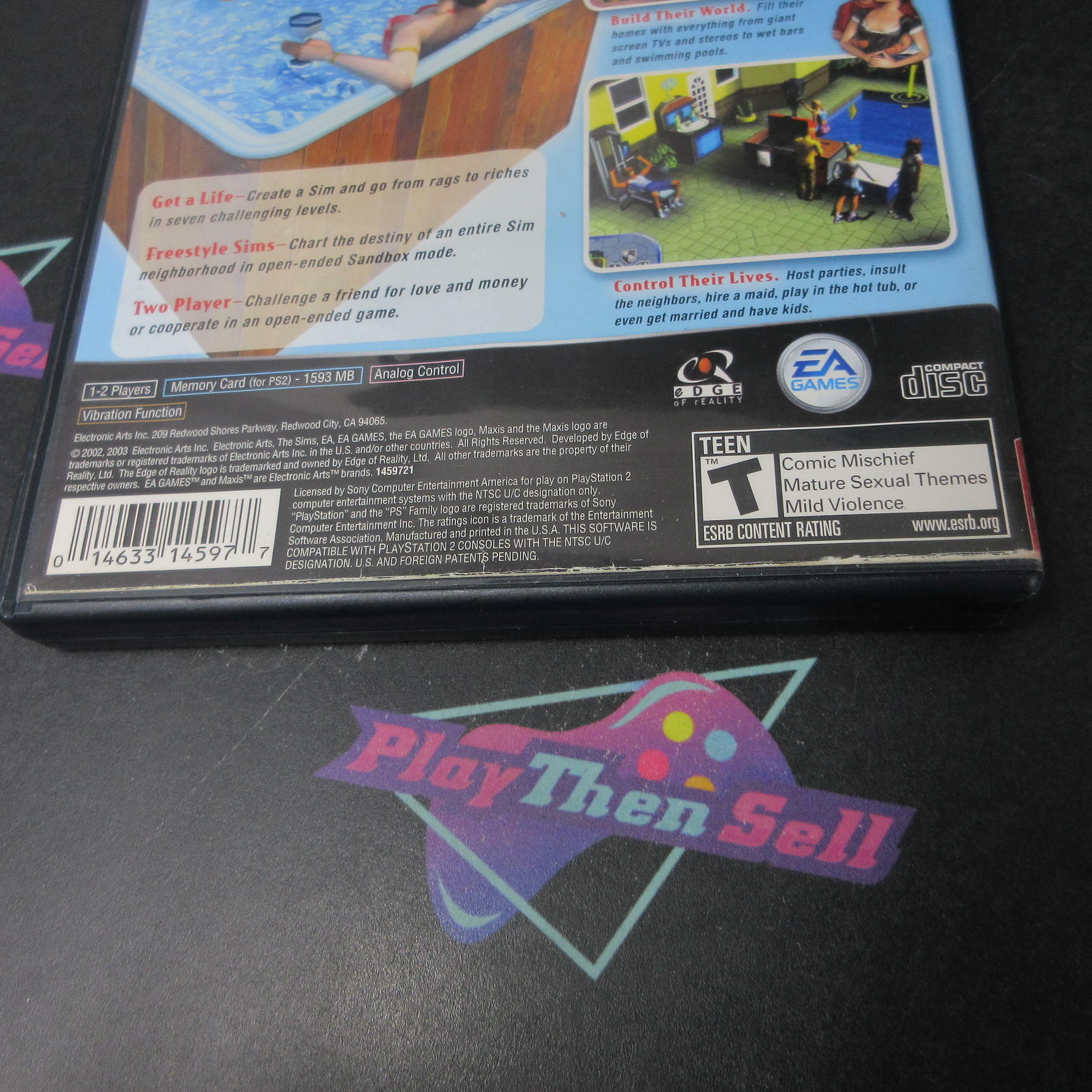 The Sims GH BL Disc PS2 PlayStation 2 AD/NM - Very Good