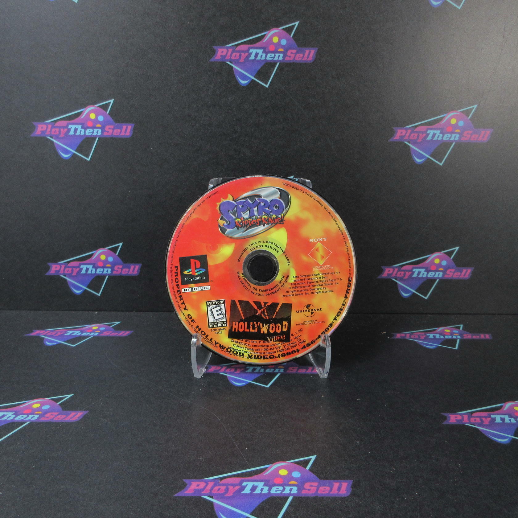 Spyro 2 Ripto's Rage PS1 PlayStation 1 DD Black Label Disc Only - Very Good