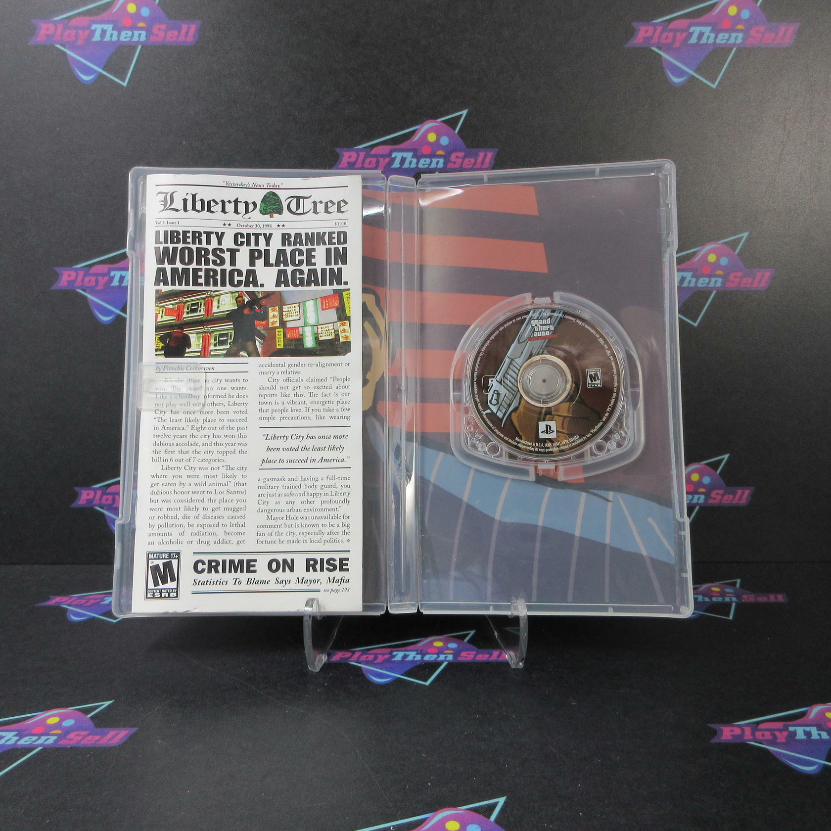 Grand Theft Auto Liberty City Stories Clear UMD Sony PSP + Map - Like New