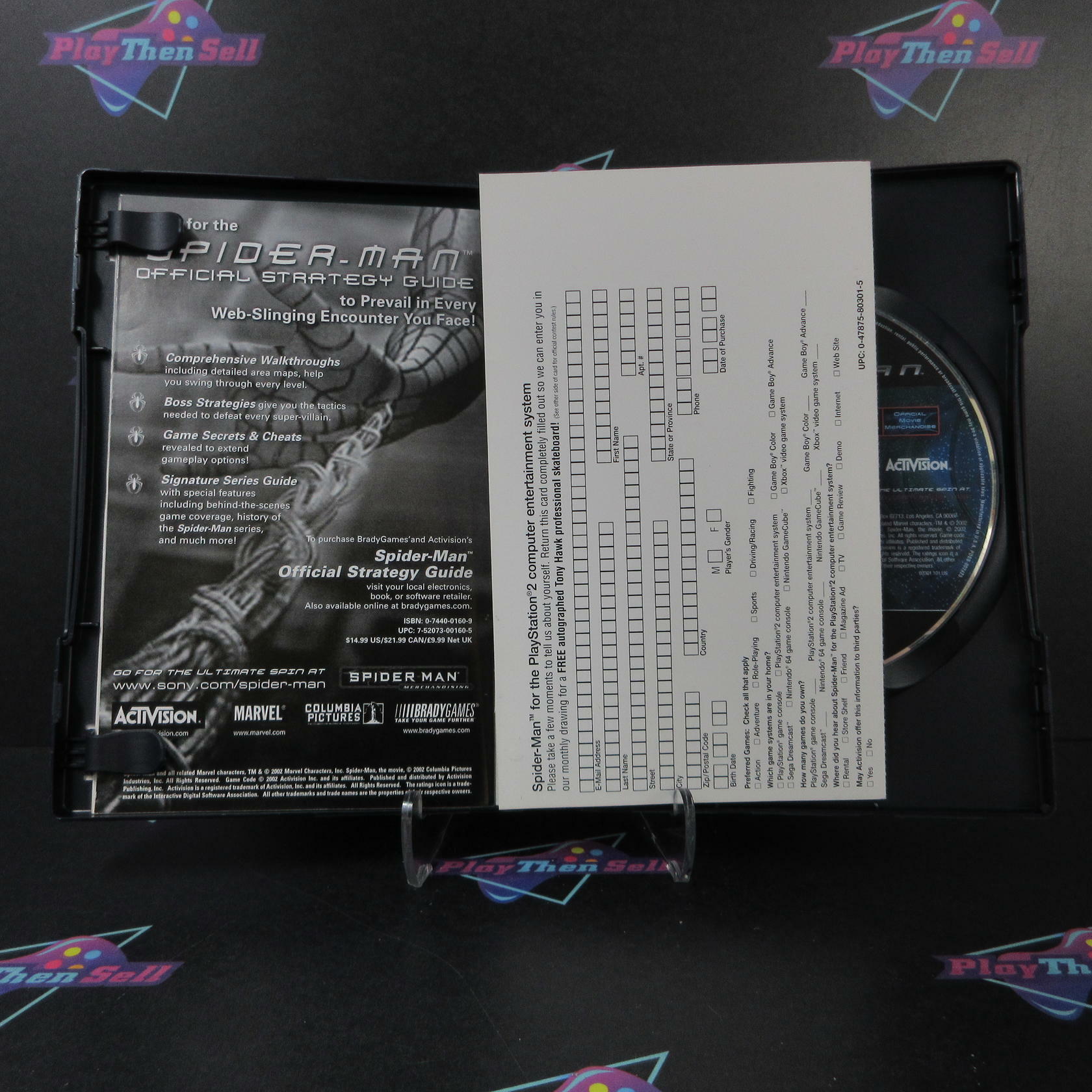 Spider-Man + Reg Card PS2 PlayStation 2 AD Complete CIB - Very Good