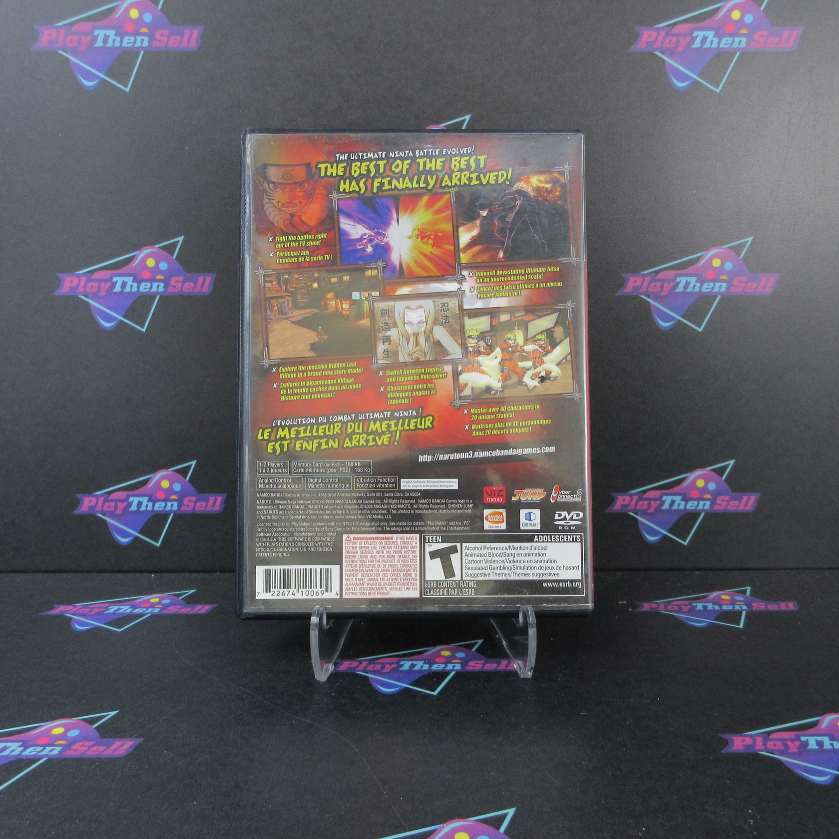 Naruto Ultimate Ninja 3 PS2 PlayStation 2 AD Complete CIB - Very Good