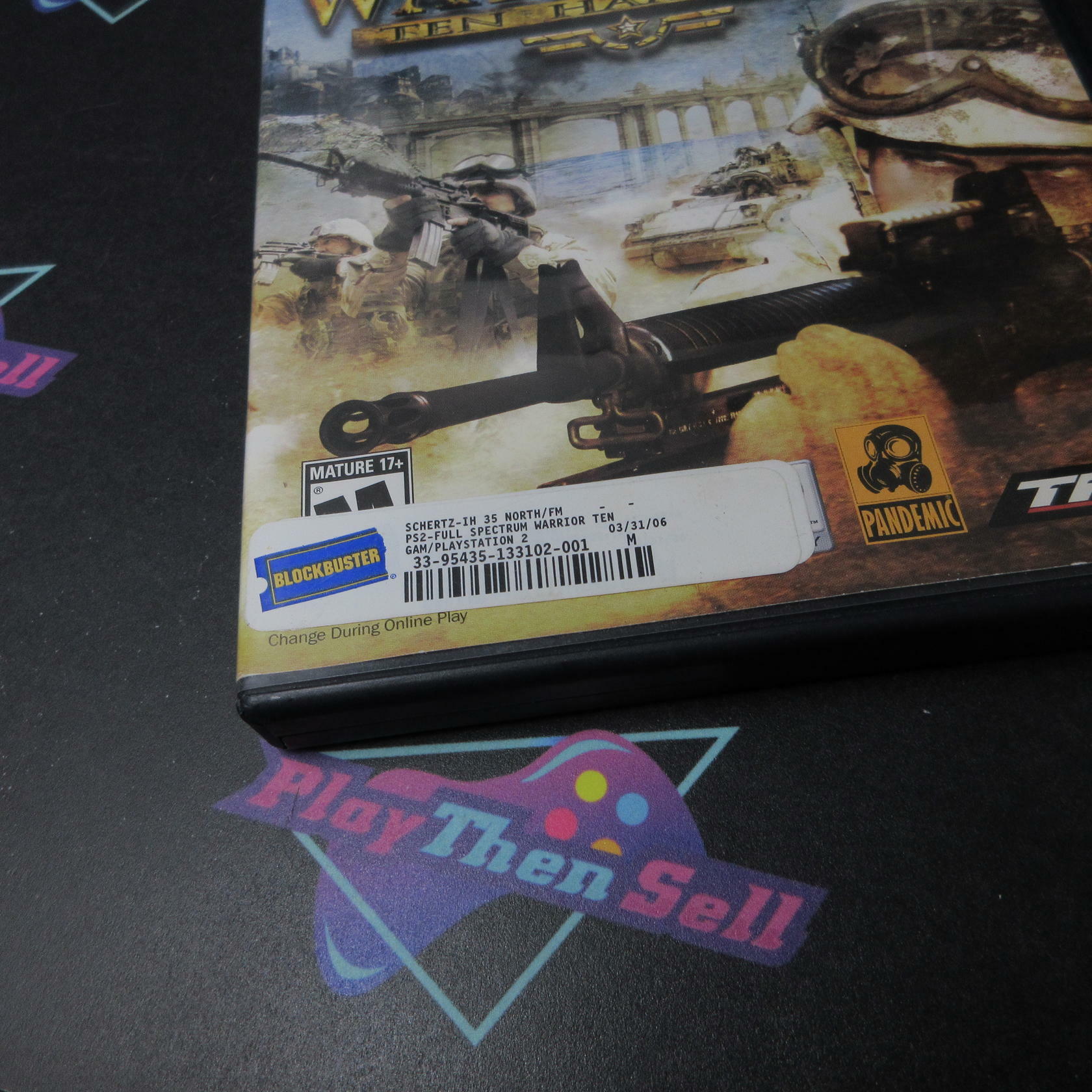 Full Spectrum Warrior Ten Hammers PS2 PlayStation 2 AD/MD Complete CIB - Very Good
