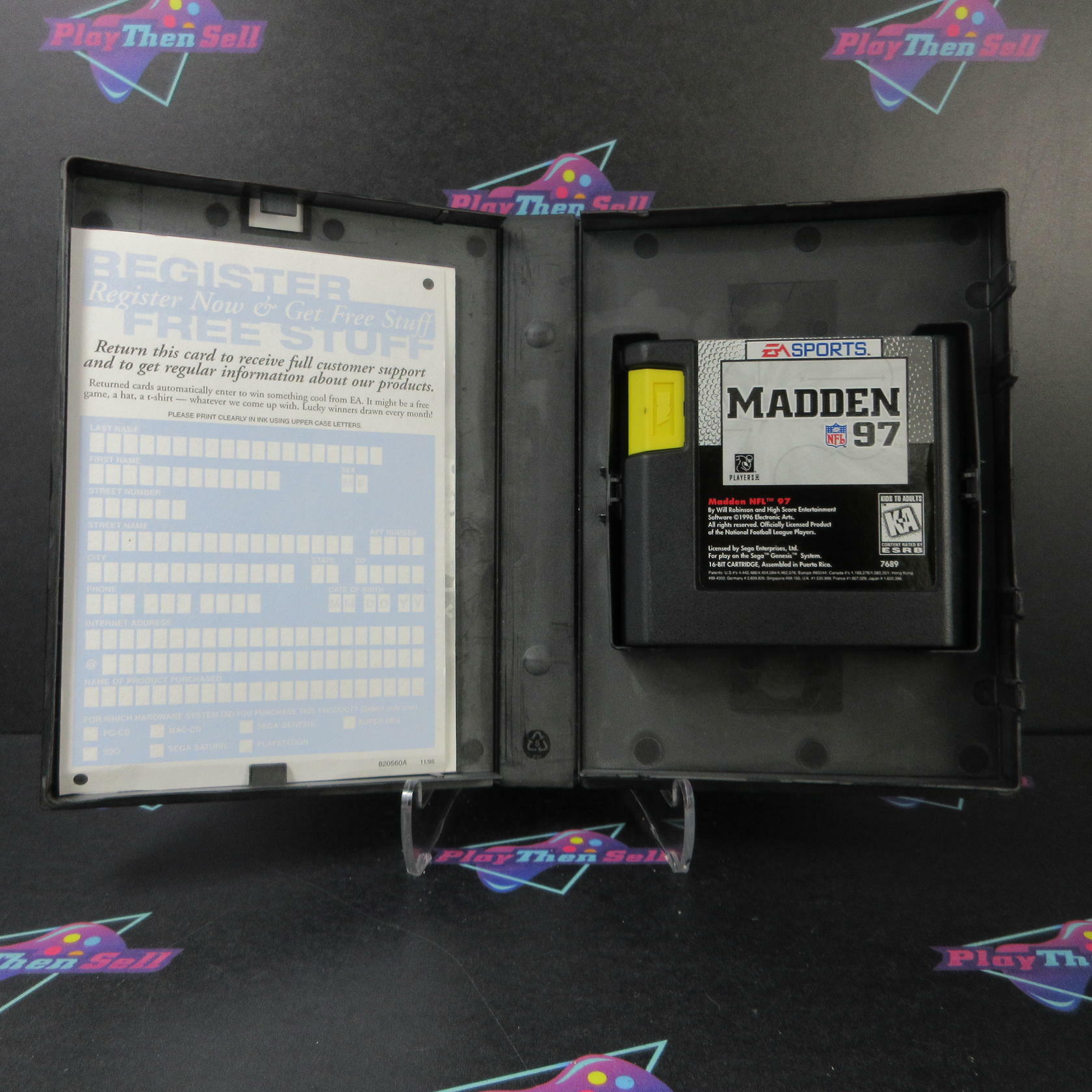 Madden NFL 97 Sega Genesis Authentic / Tested + Inserts/Reg Card/Poster - Like New