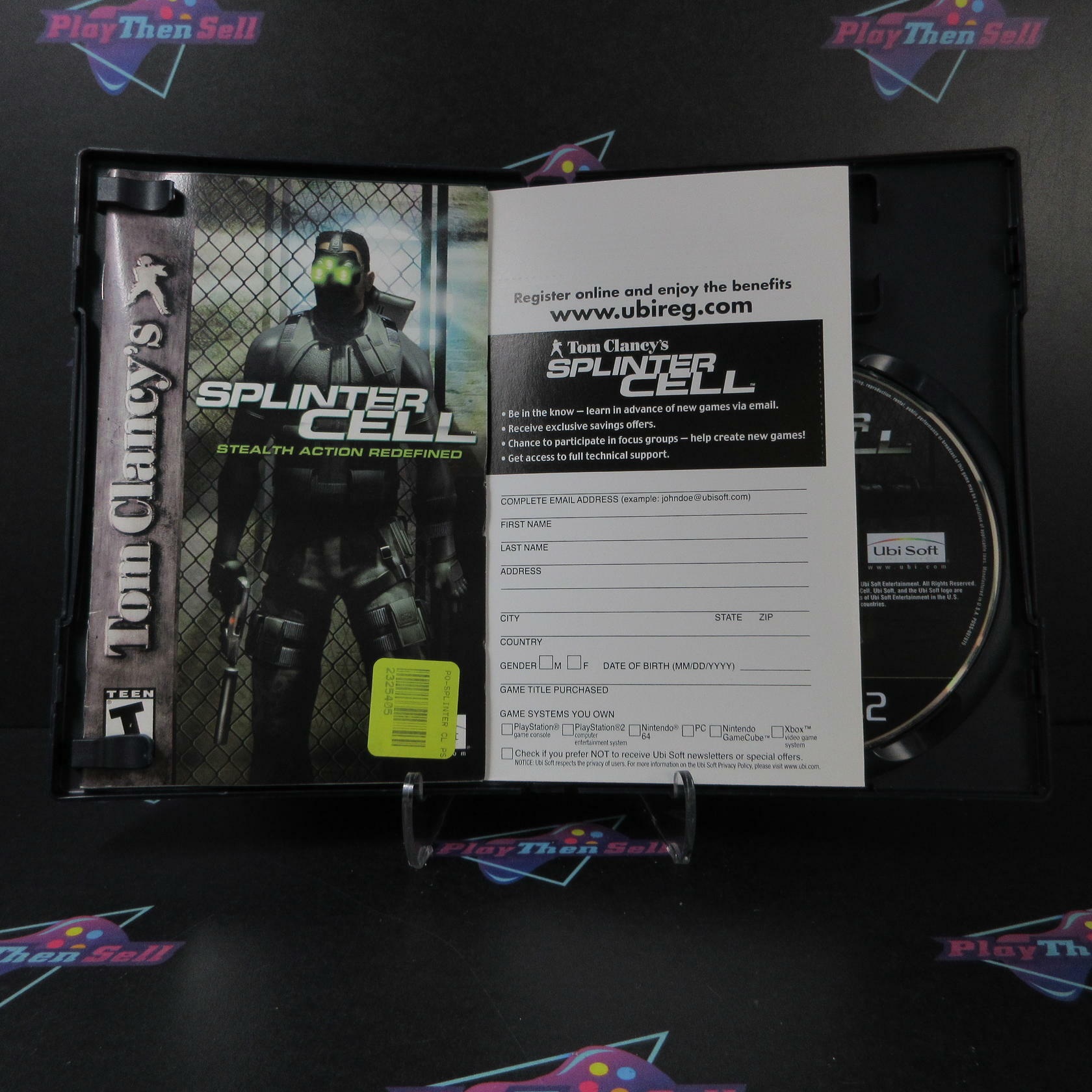 Tom Clancy's Splinter Cell + Reg PS2 PlayStation 2 AD/MD Complete CIB - Very Good