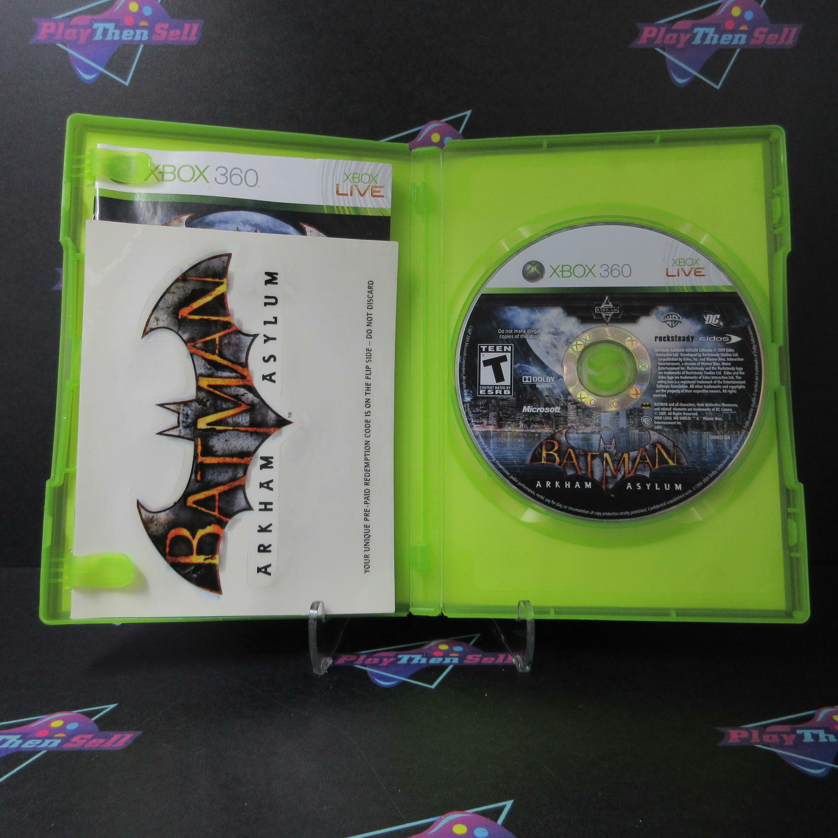 Batman Arkham Asylum GameStop Edition Xbox 360 + Sticker Complete - Excellent