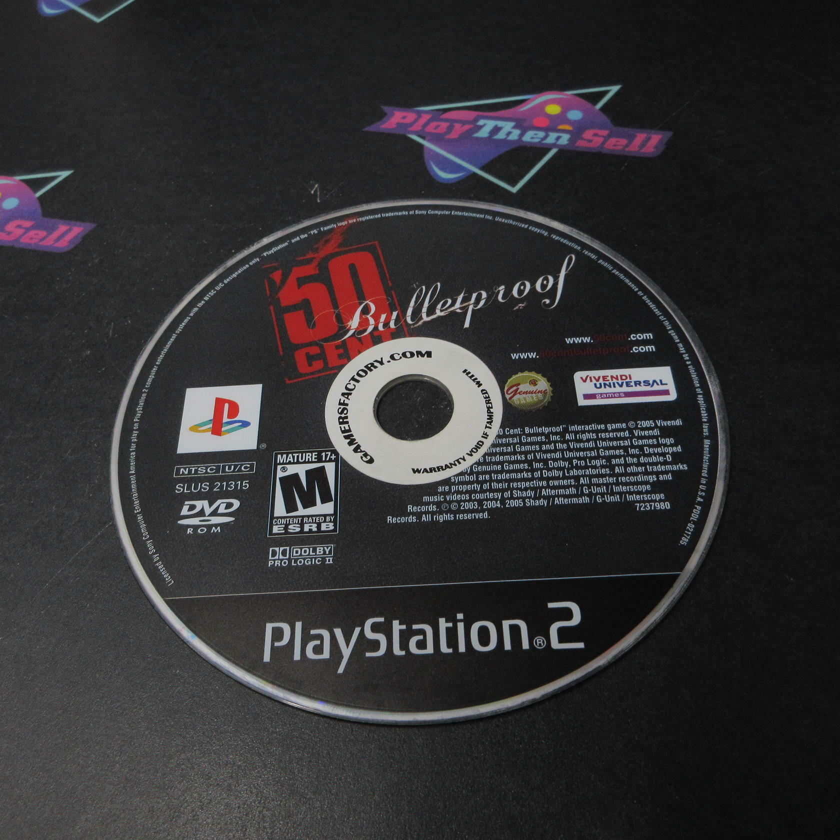 50 Cent Bulletproof PS2 PlayStation 2 AD/DD Complete CIB - Very Good