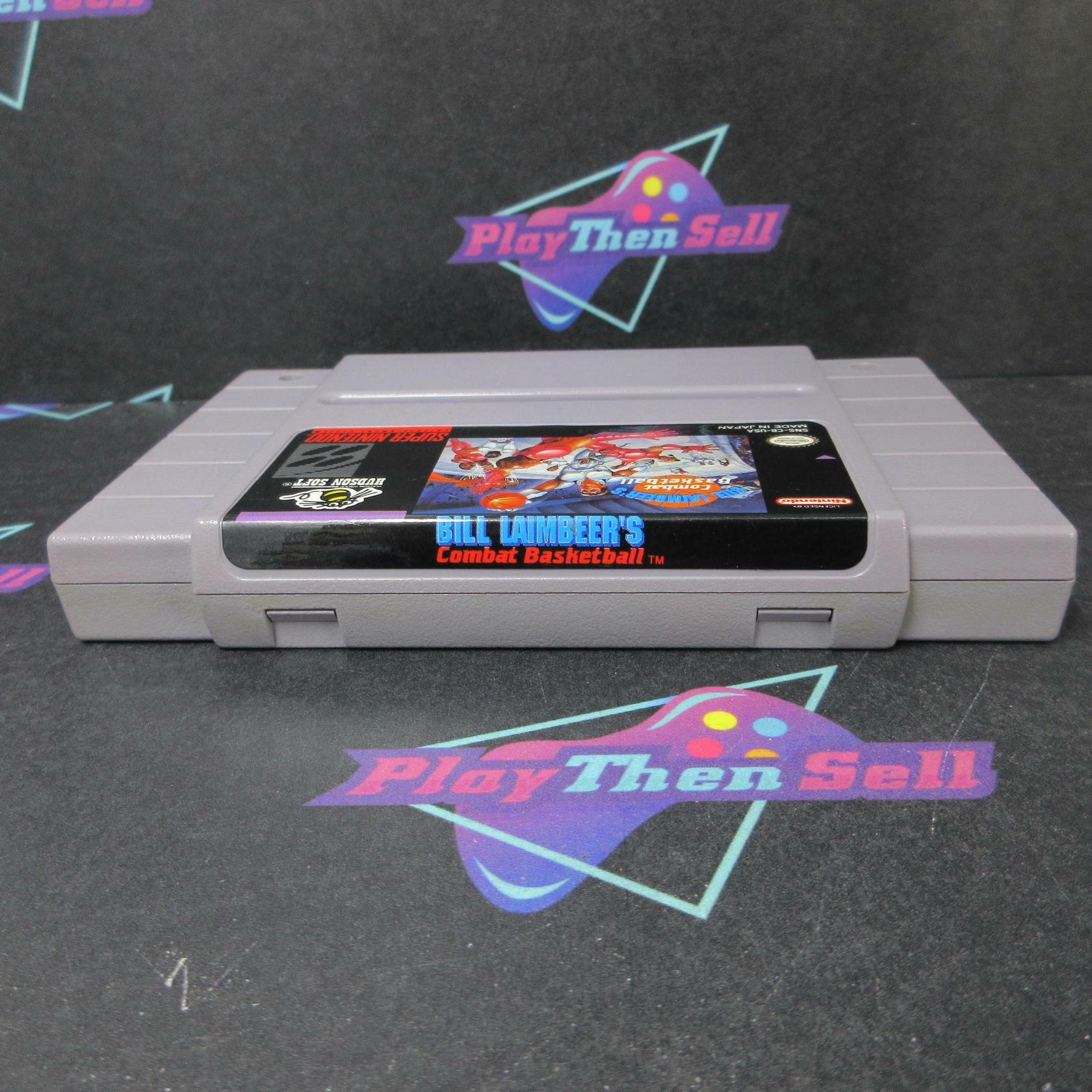 Bill Laimbeer Combat Basketball Nintendo SNES Cart Only AD Authentic / Tested - Very Good