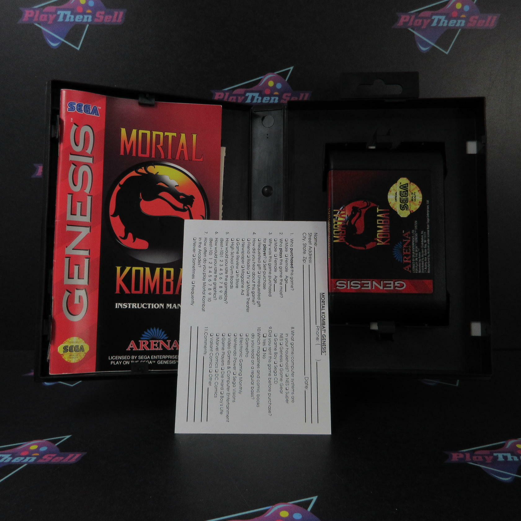 Mortal Kombat Sega Genesis + Reg Card Authentic / Tested - Like New