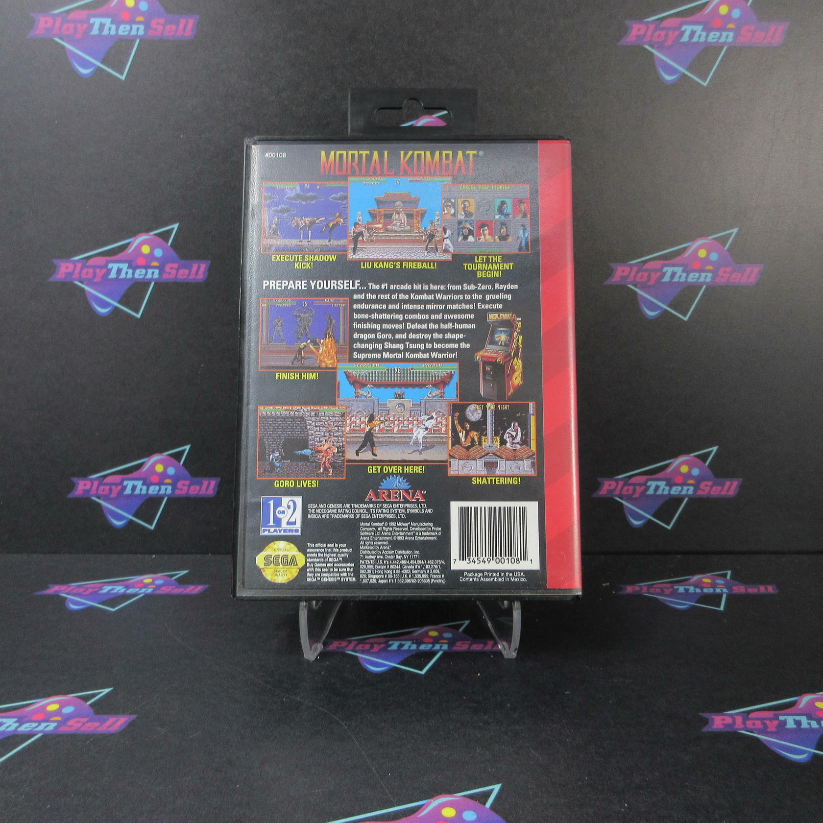 Mortal Kombat Sega Genesis + Reg Card Authentic / Tested - Like New