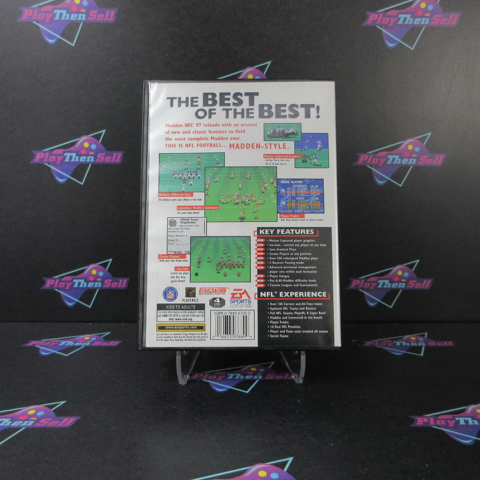 Madden NFL 97 Sega Genesis Authentic / Tested + Inserts/Reg Card/Poster - Like New