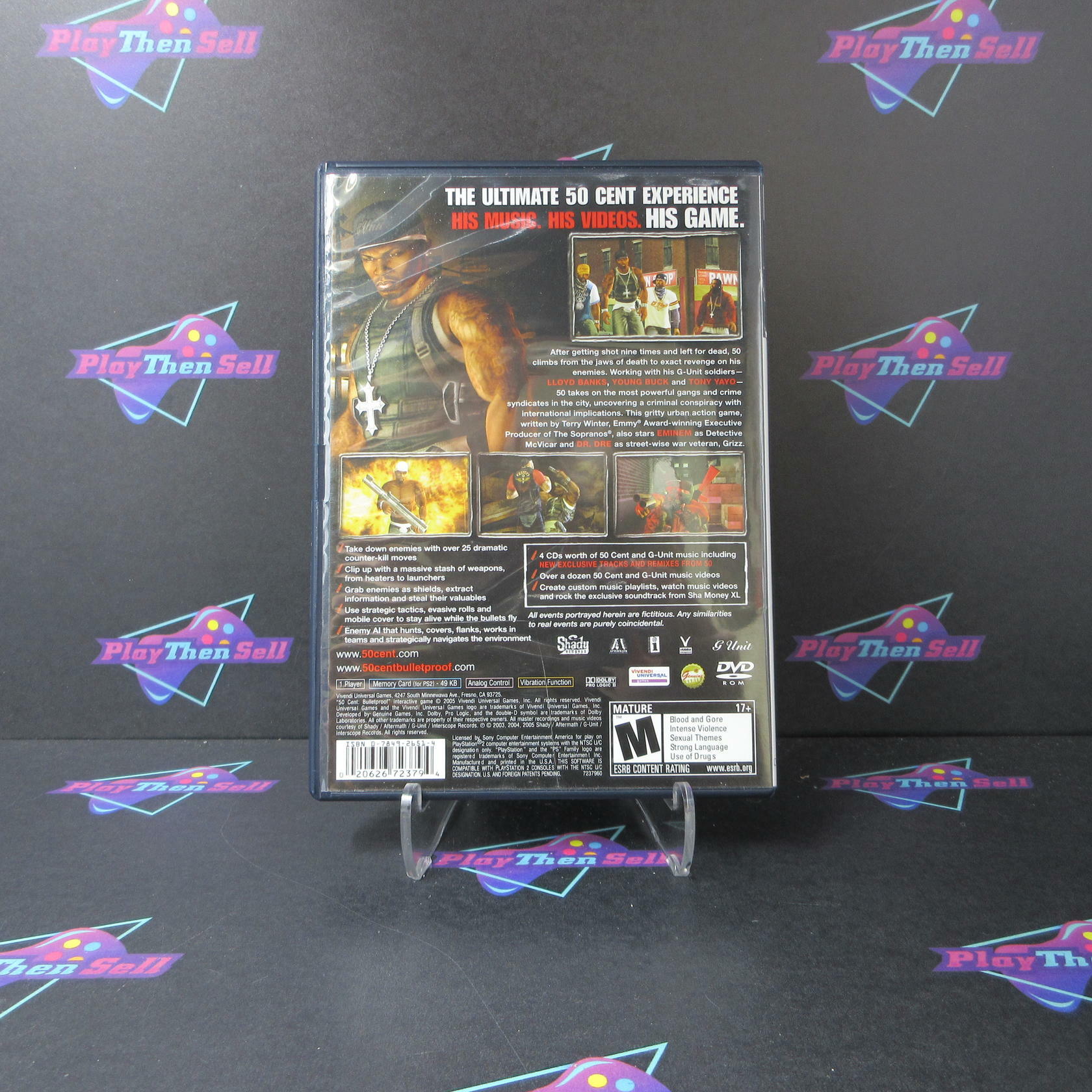 50 Cent Bulletproof PS2 PlayStation 2 AD/DD Complete CIB - Very Good