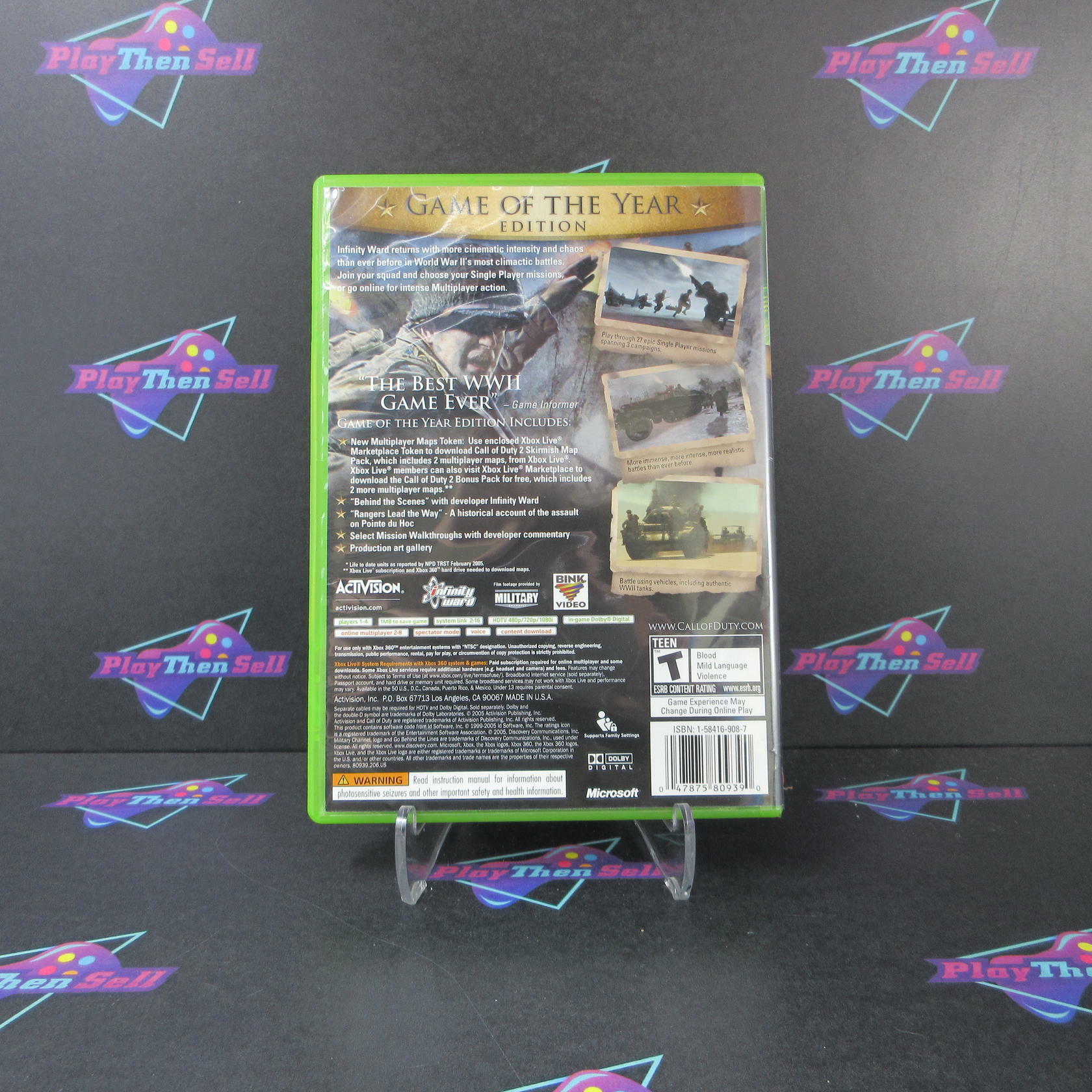 Call of Duty 2 GOTY Edition Xbox 360 AD No Bonus Disc Complete CIB - Very Good