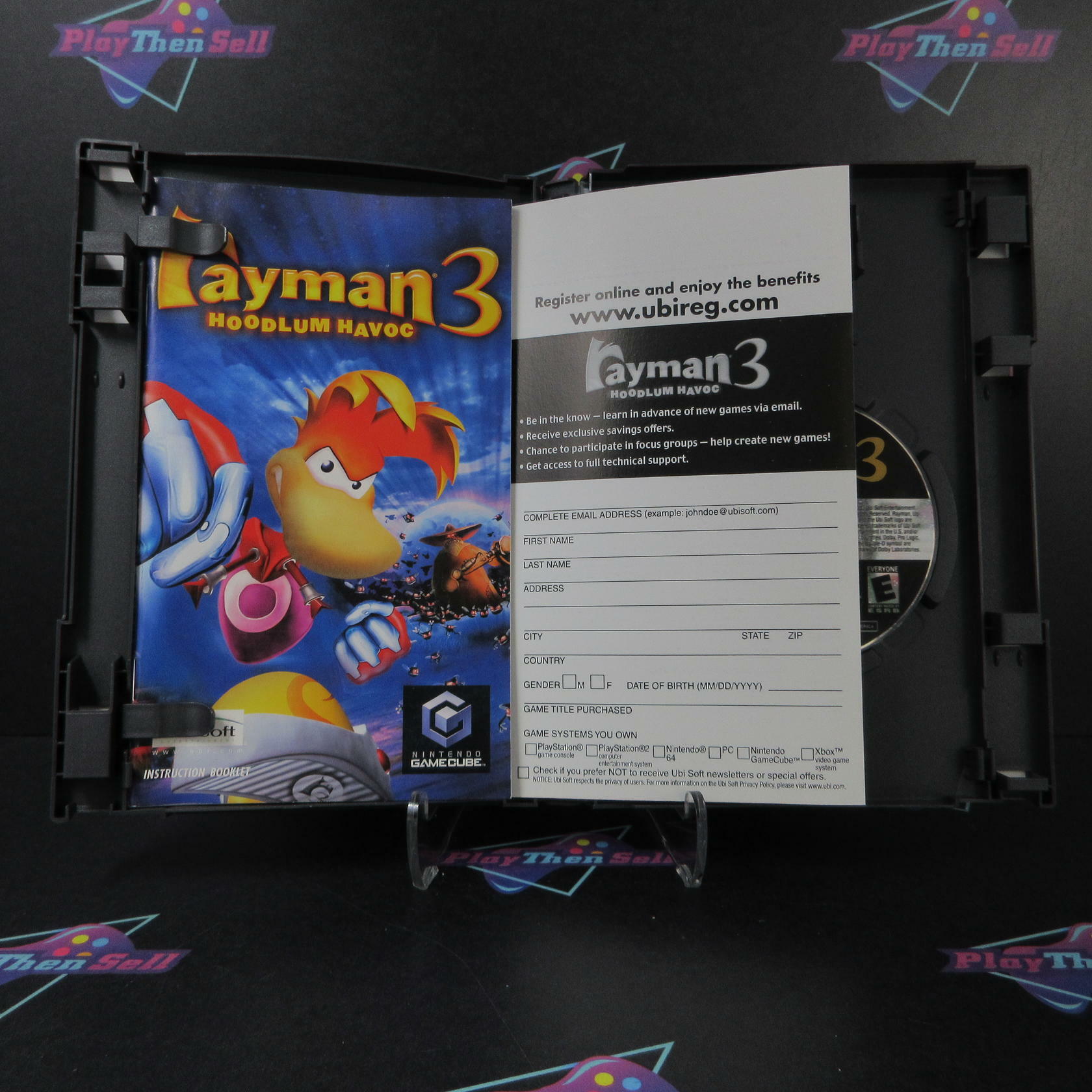 Rayman 3 Hoodlum Havoc + Reg Card Nintendo Gamecube AD Complete CIB - Very Good