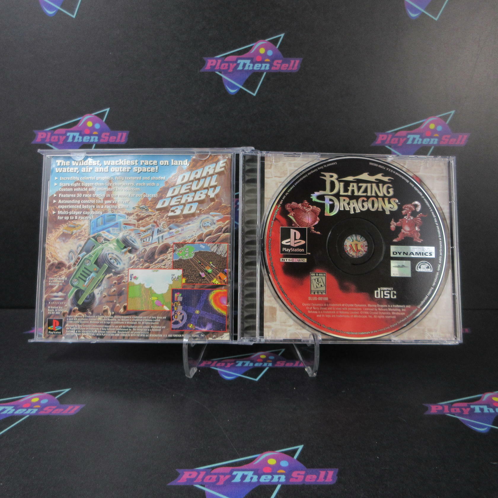 Blazing Dragons PS1 PlayStation 1 MD Complete CIB - Very Good