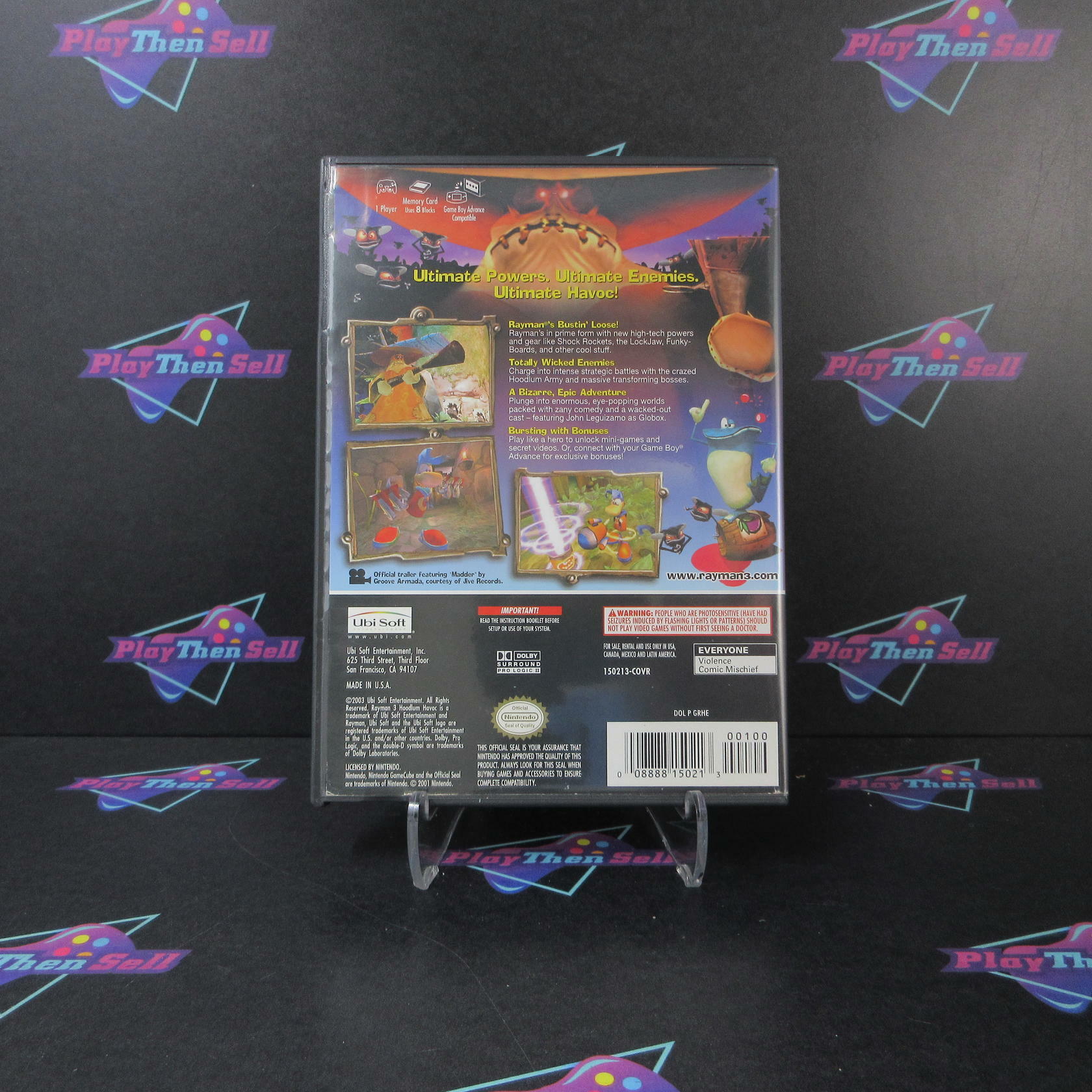 Rayman 3 Hoodlum Havoc + Reg Card Nintendo Gamecube AD Complete CIB - Very Good